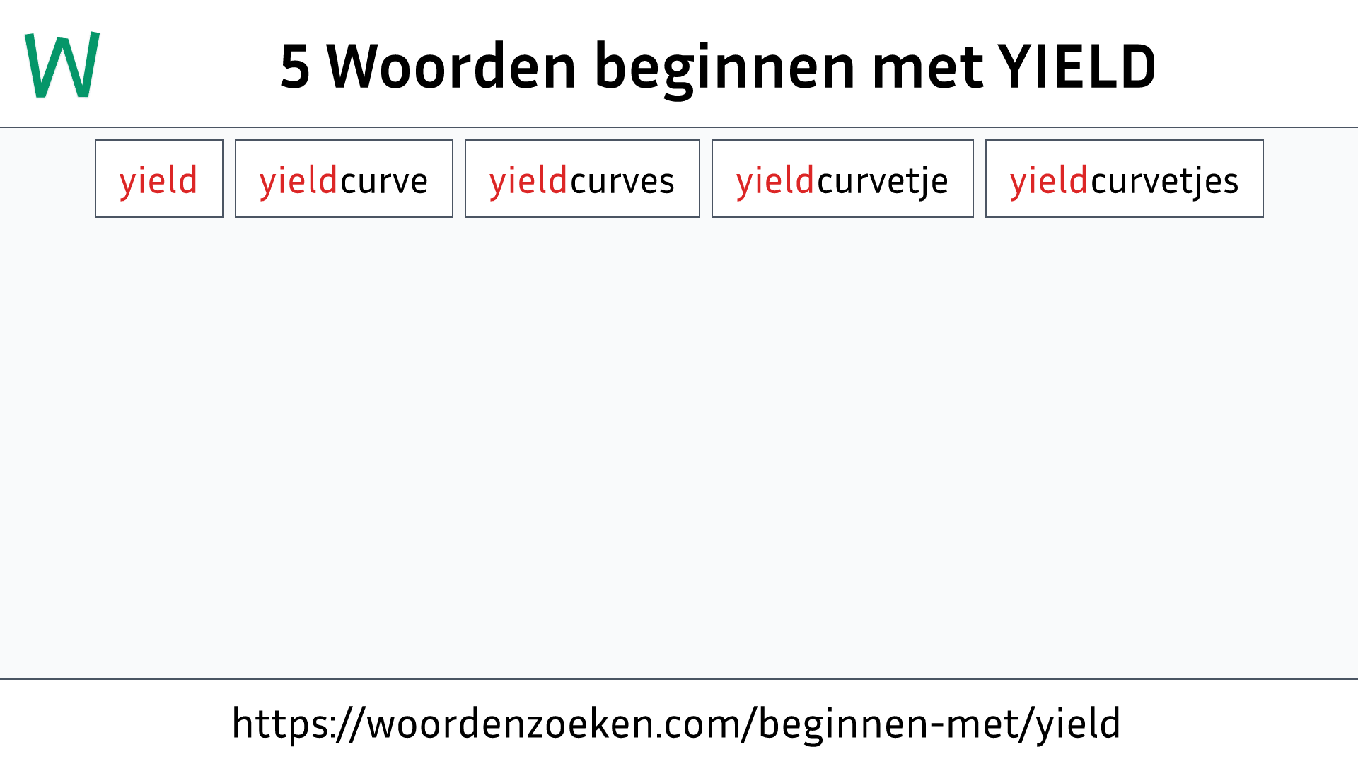 Woorden beginnen met YIELD