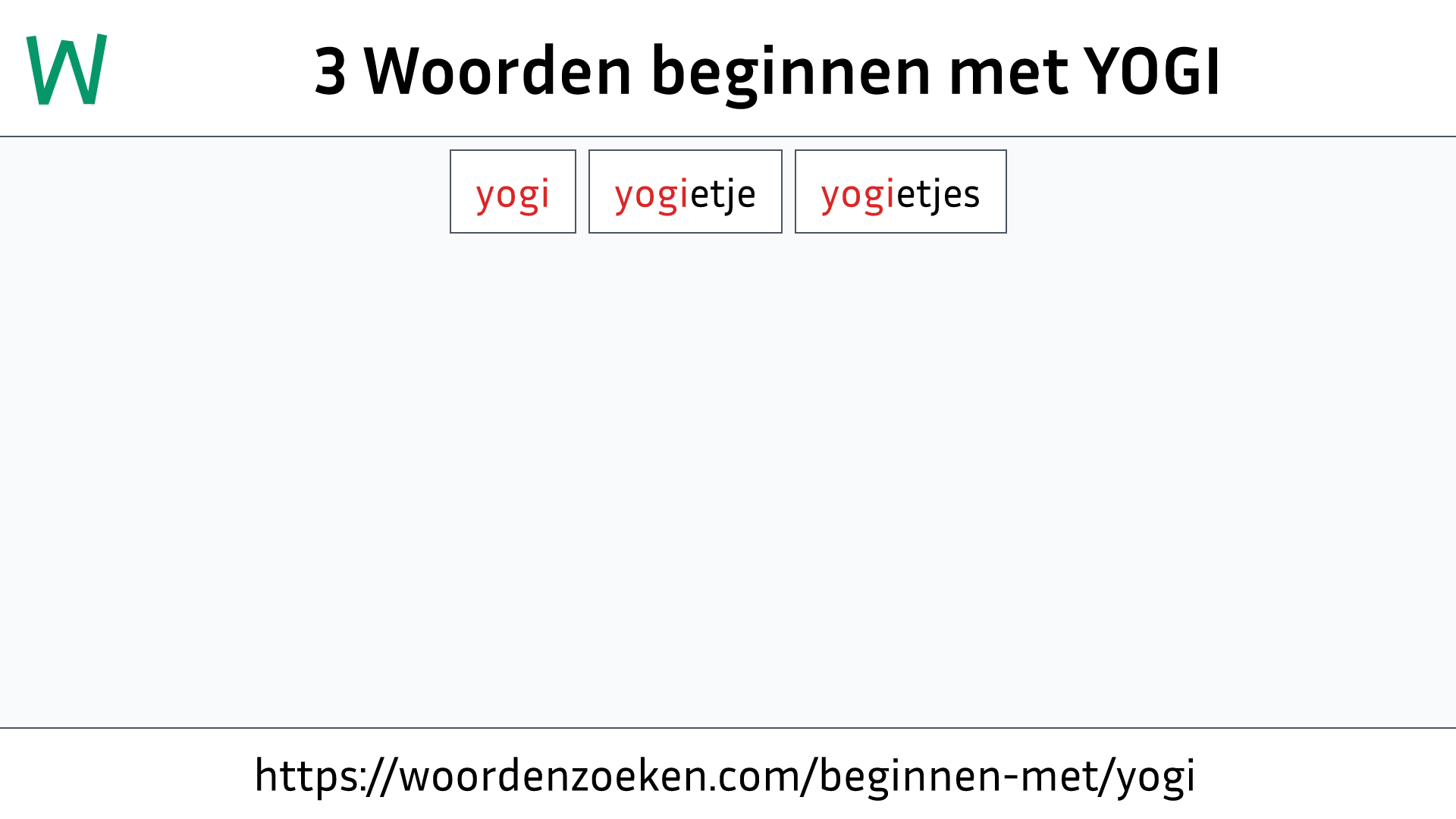 Woorden beginnen met YOGI