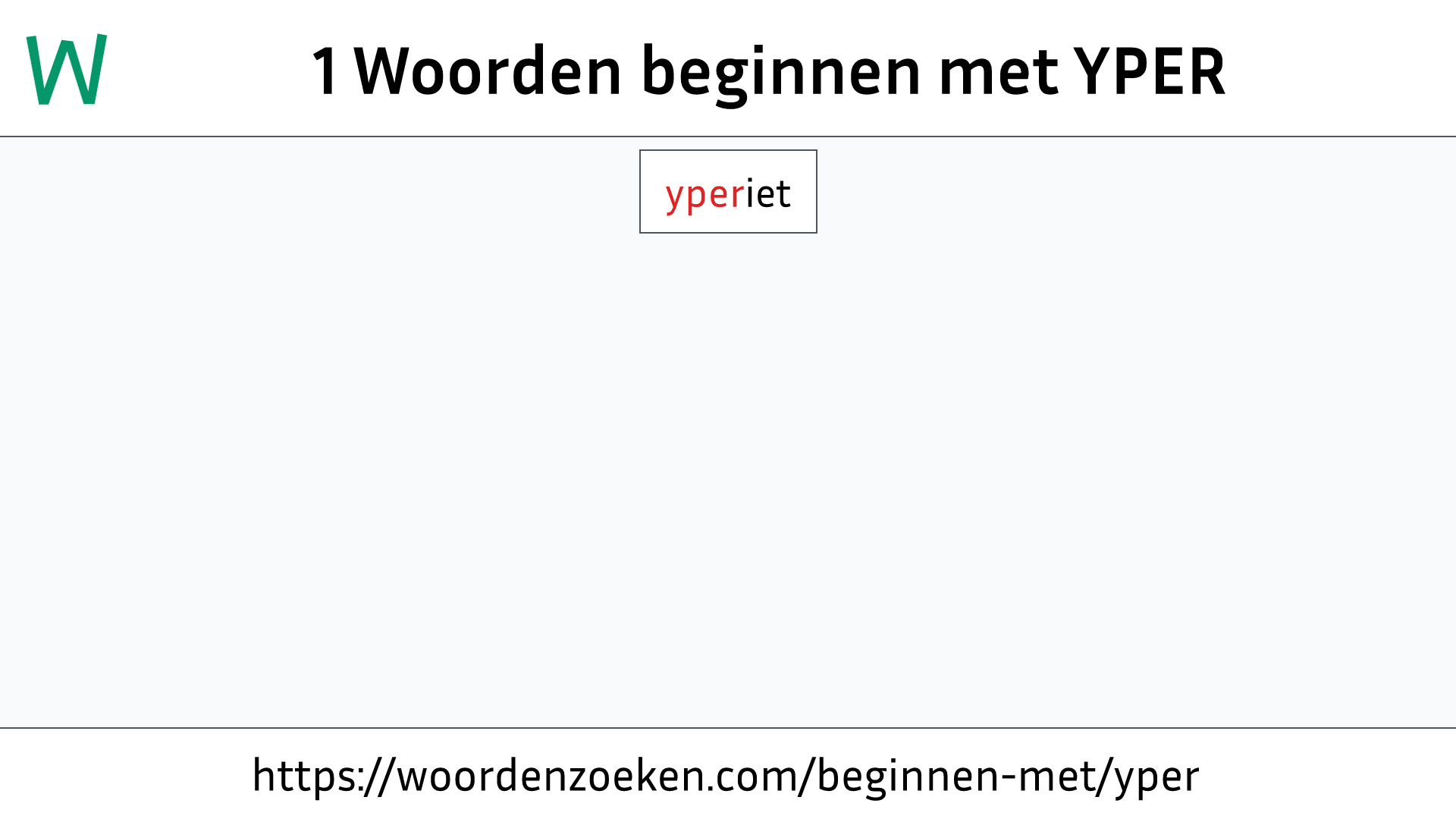 Woorden beginnen met YPER