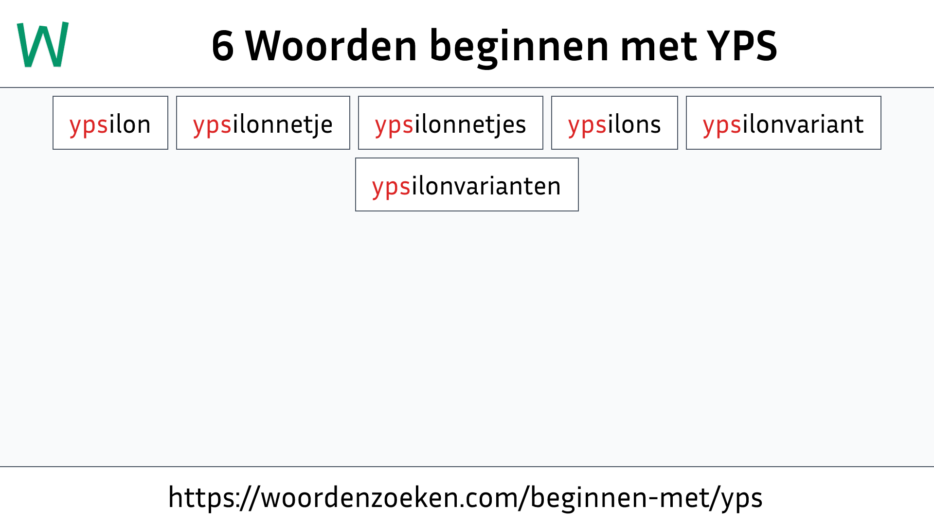 Woorden beginnen met YPS
