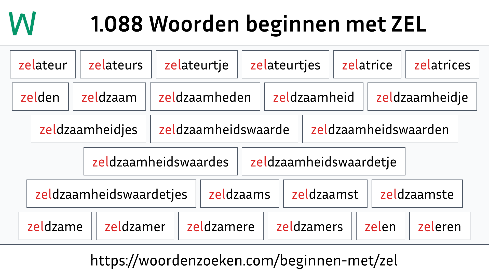 Woorden beginnen met ZEL