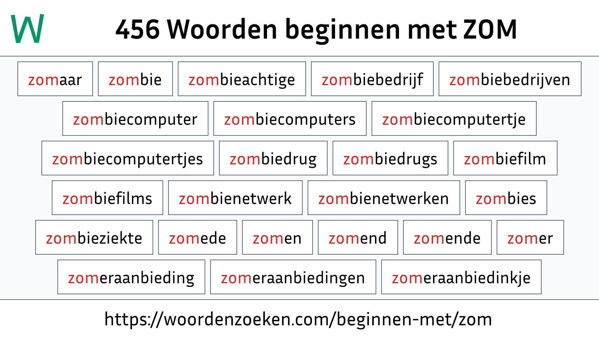 Woorden beginnen met ZOM