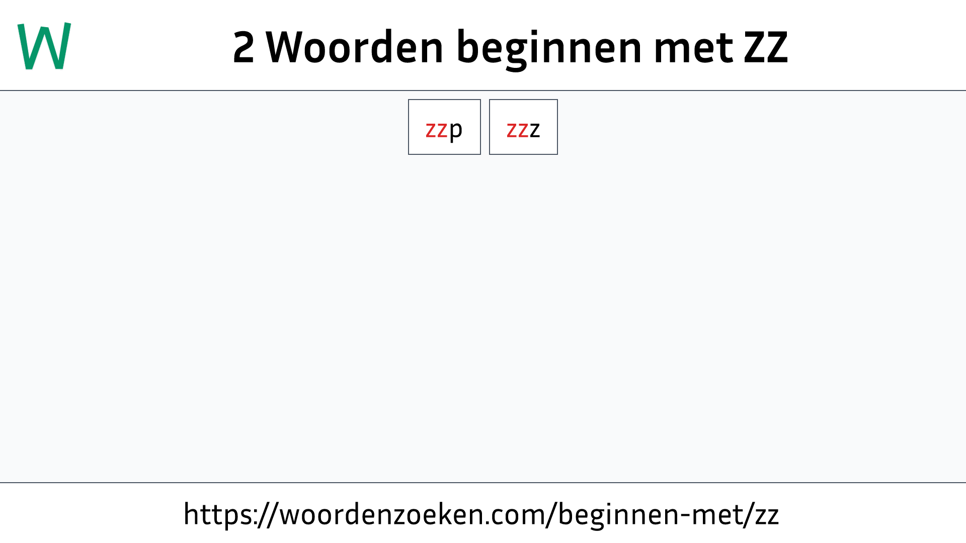 Woorden beginnen met ZZ