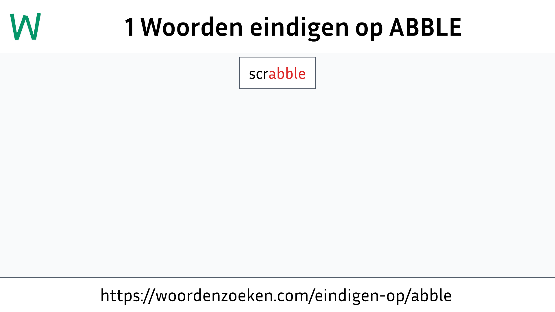 Woorden eindigen op ABBLE