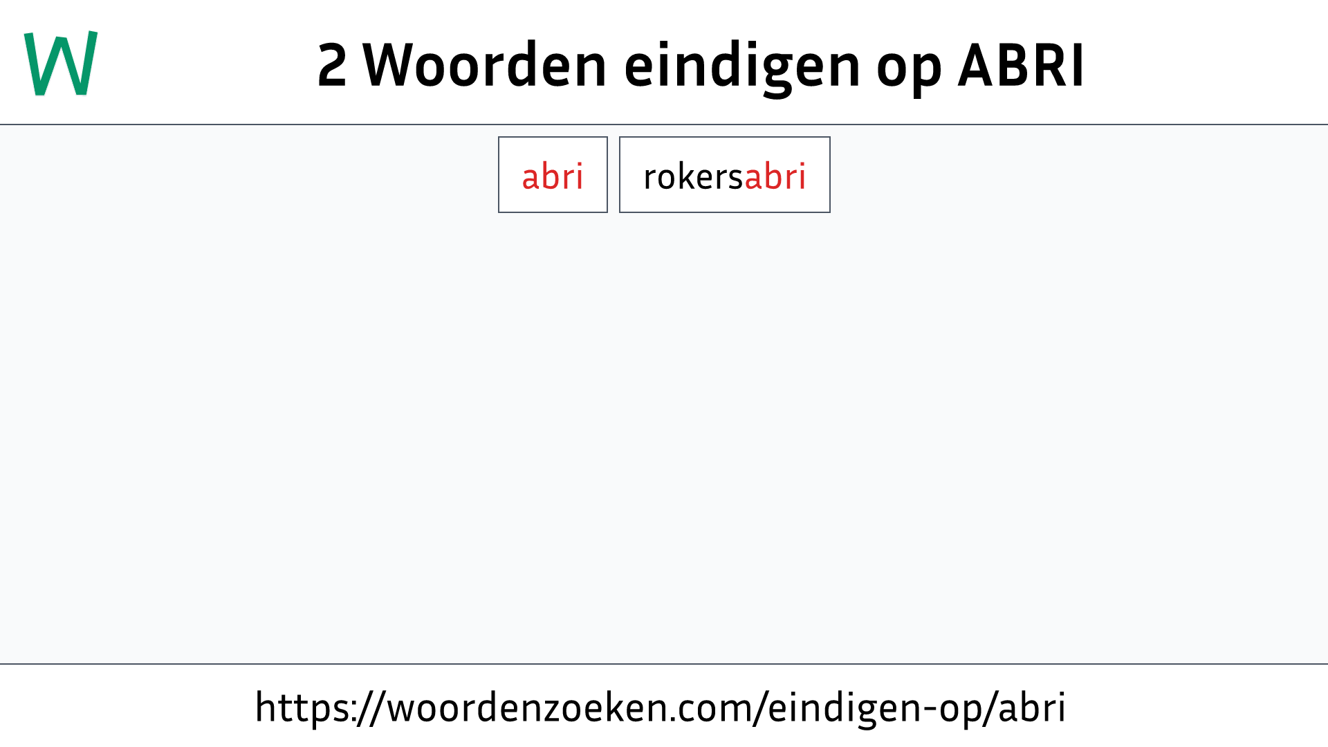 Woorden eindigen op ABRI