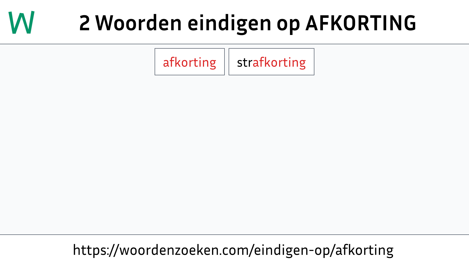 Woorden eindigen op AFKORTING