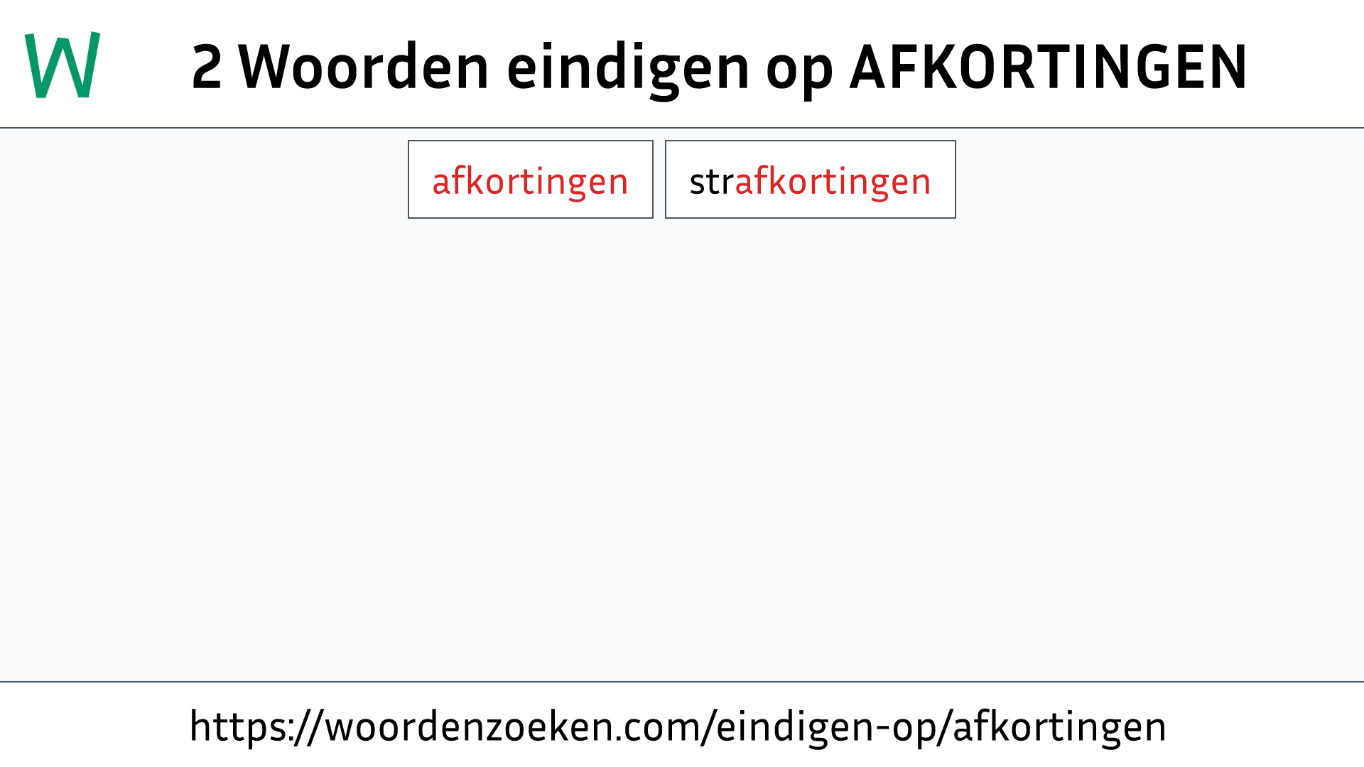 Woorden eindigen op AFKORTINGEN