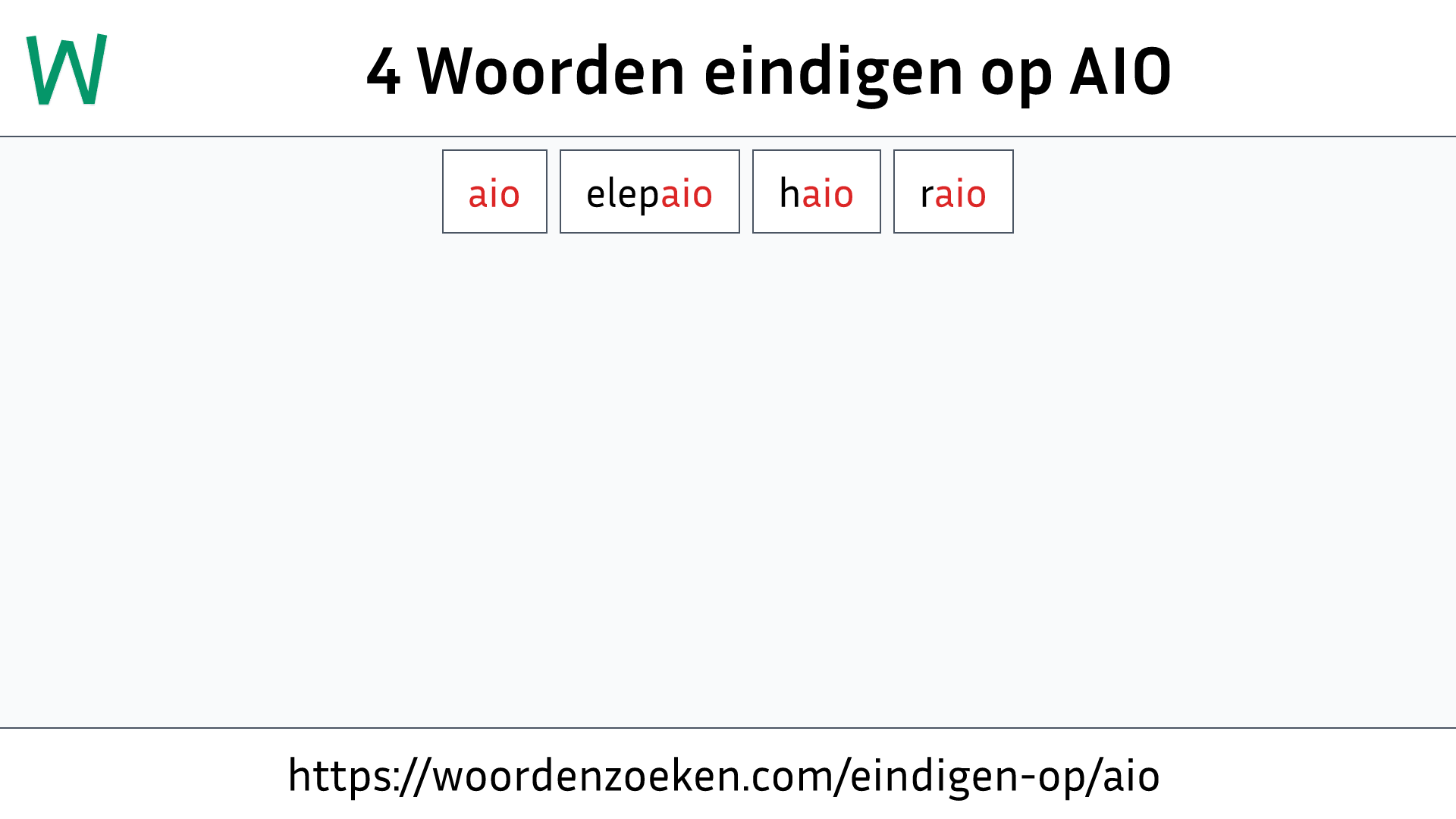 Woorden eindigen op AIO