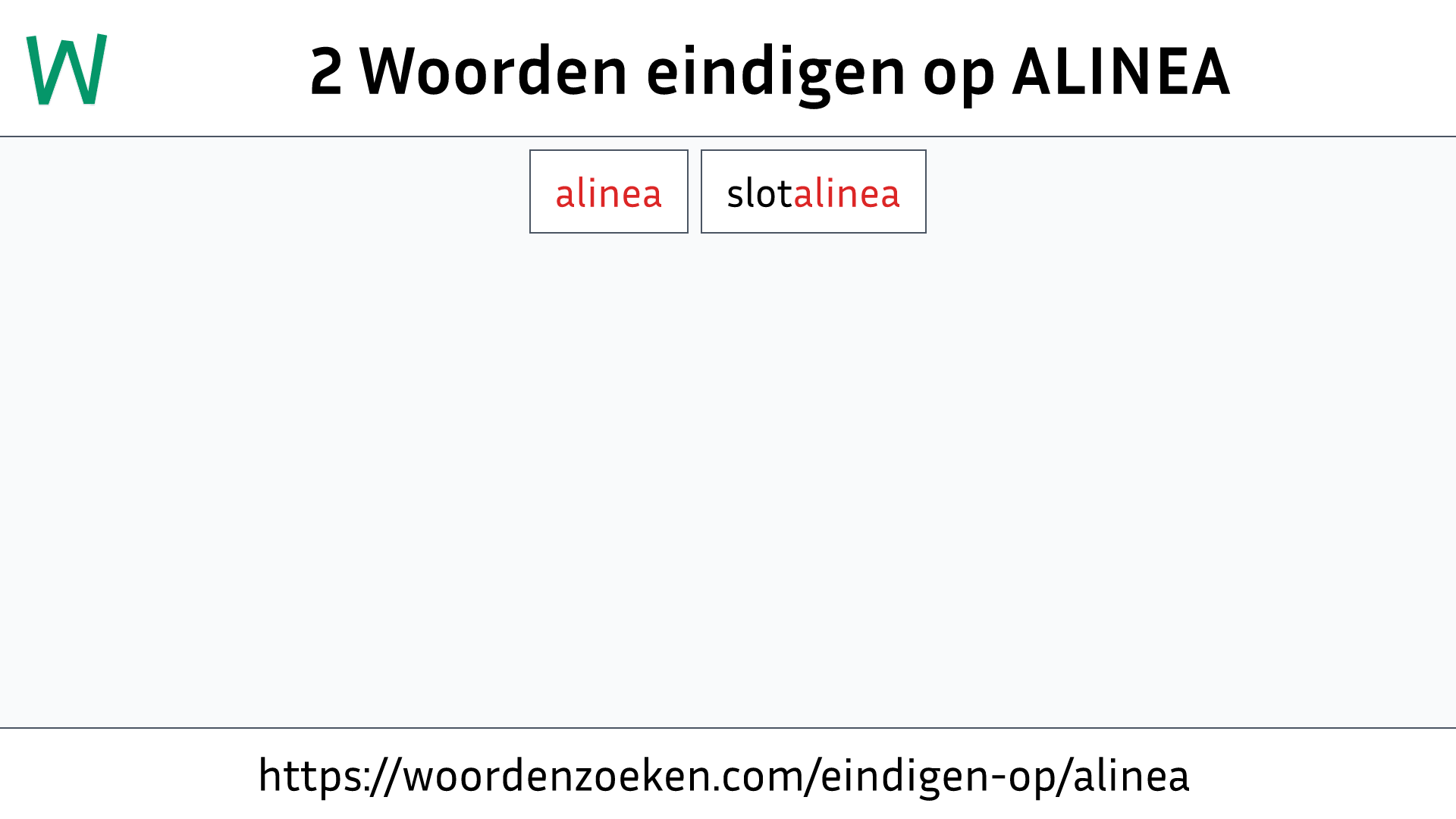 Woorden eindigen op ALINEA