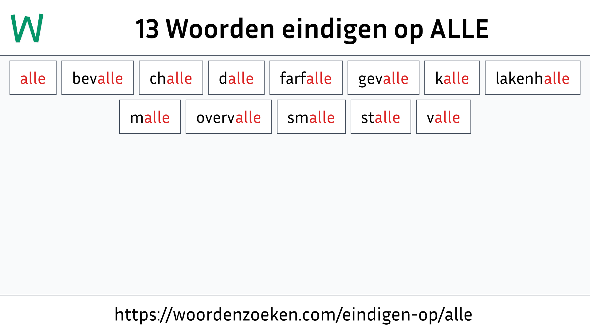 Woorden eindigen op ALLE