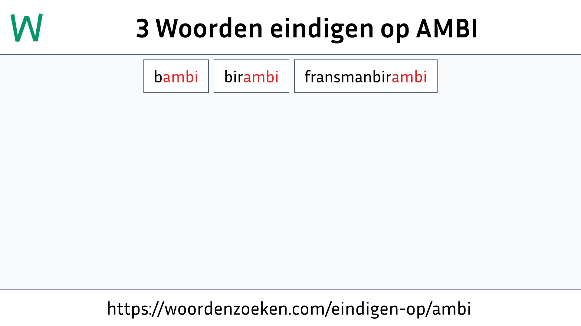 Woorden eindigen op AMBI