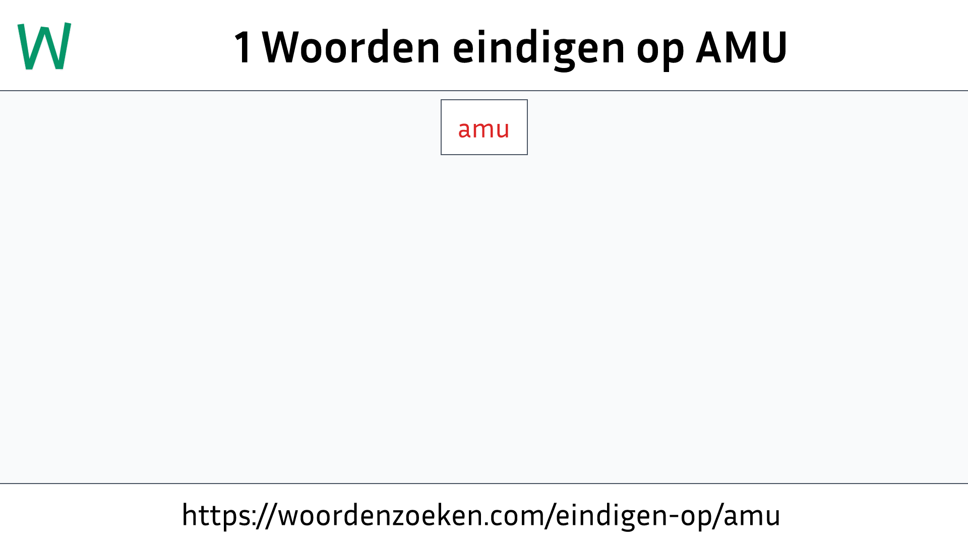 Woorden eindigen op AMU