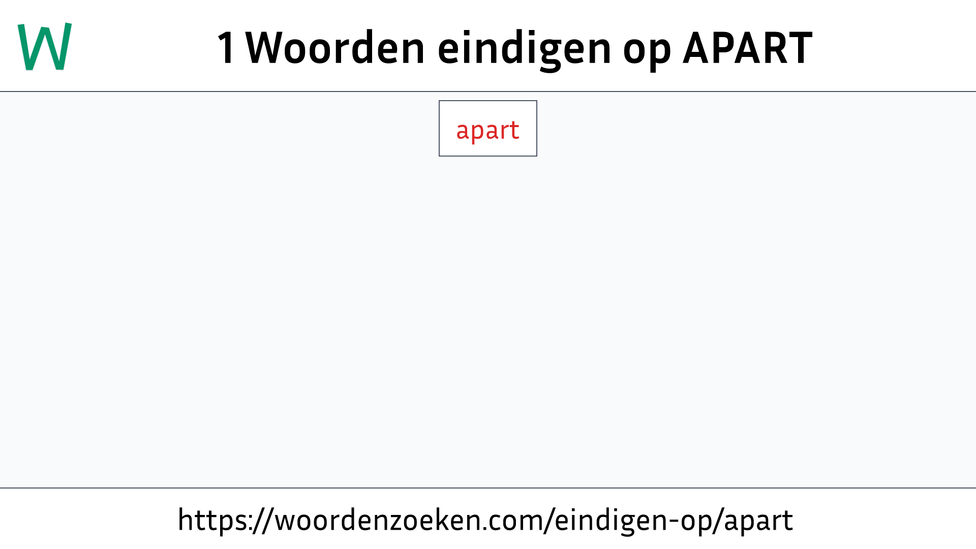 Woorden eindigen op APART