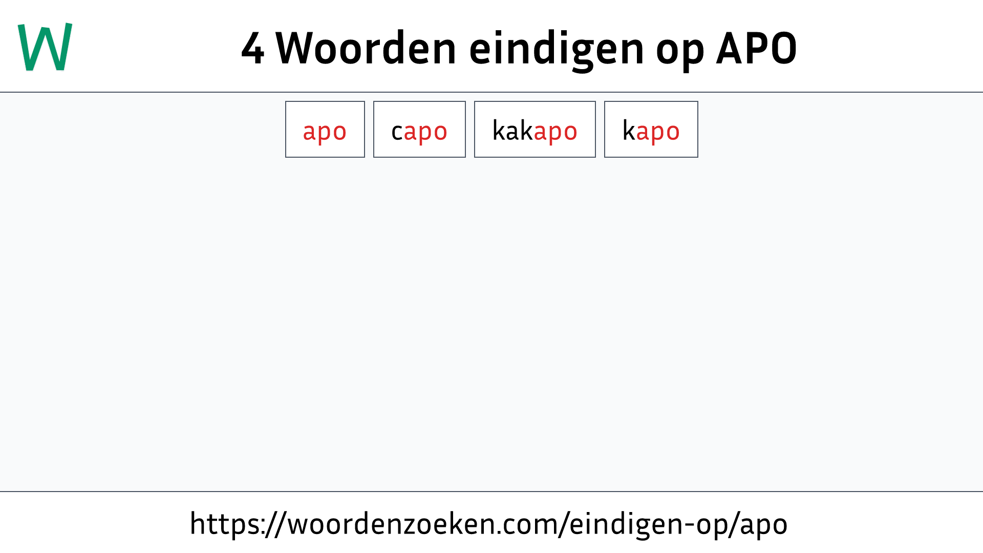 Woorden eindigen op APO