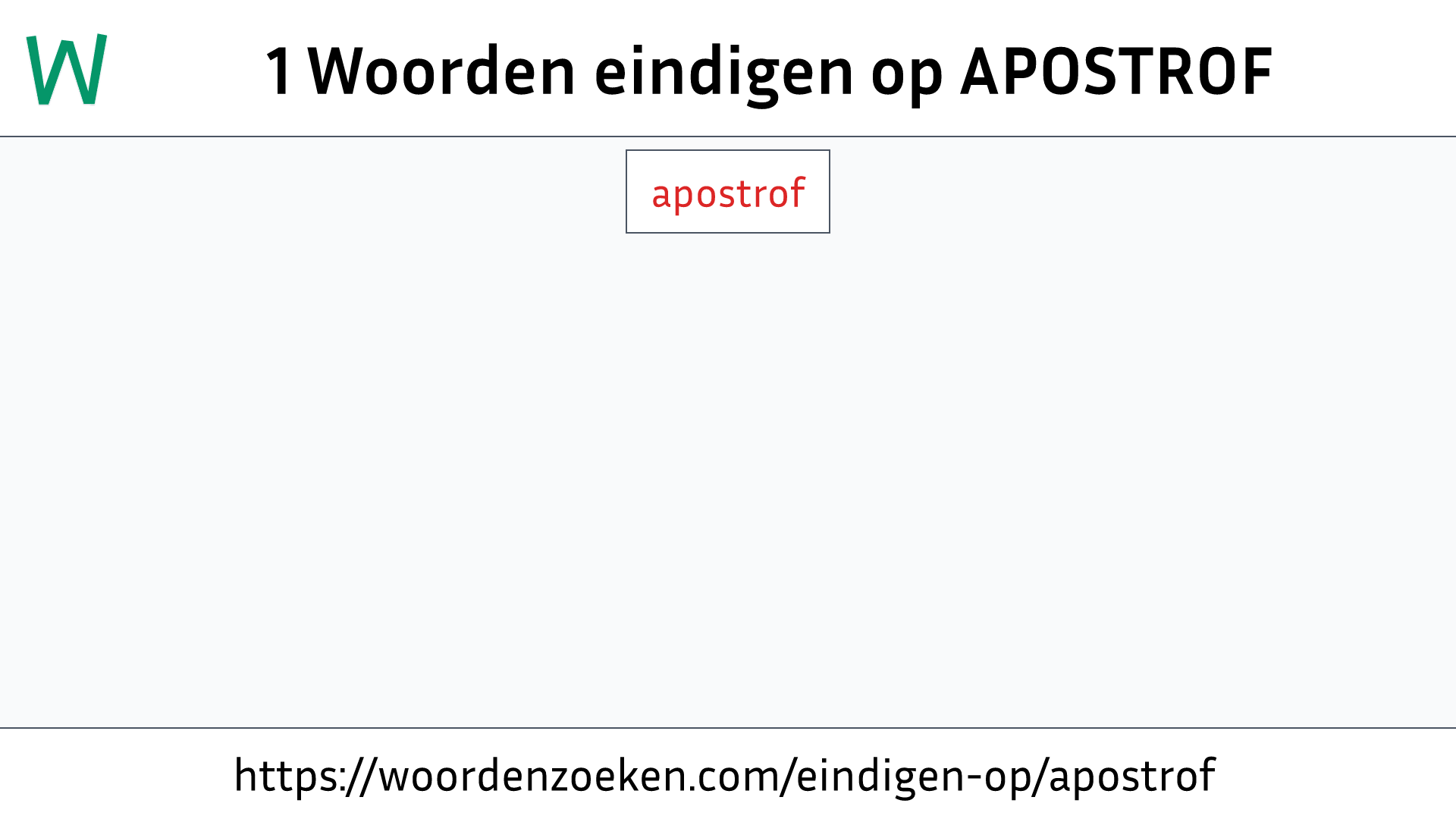 Woorden eindigen op APOSTROF