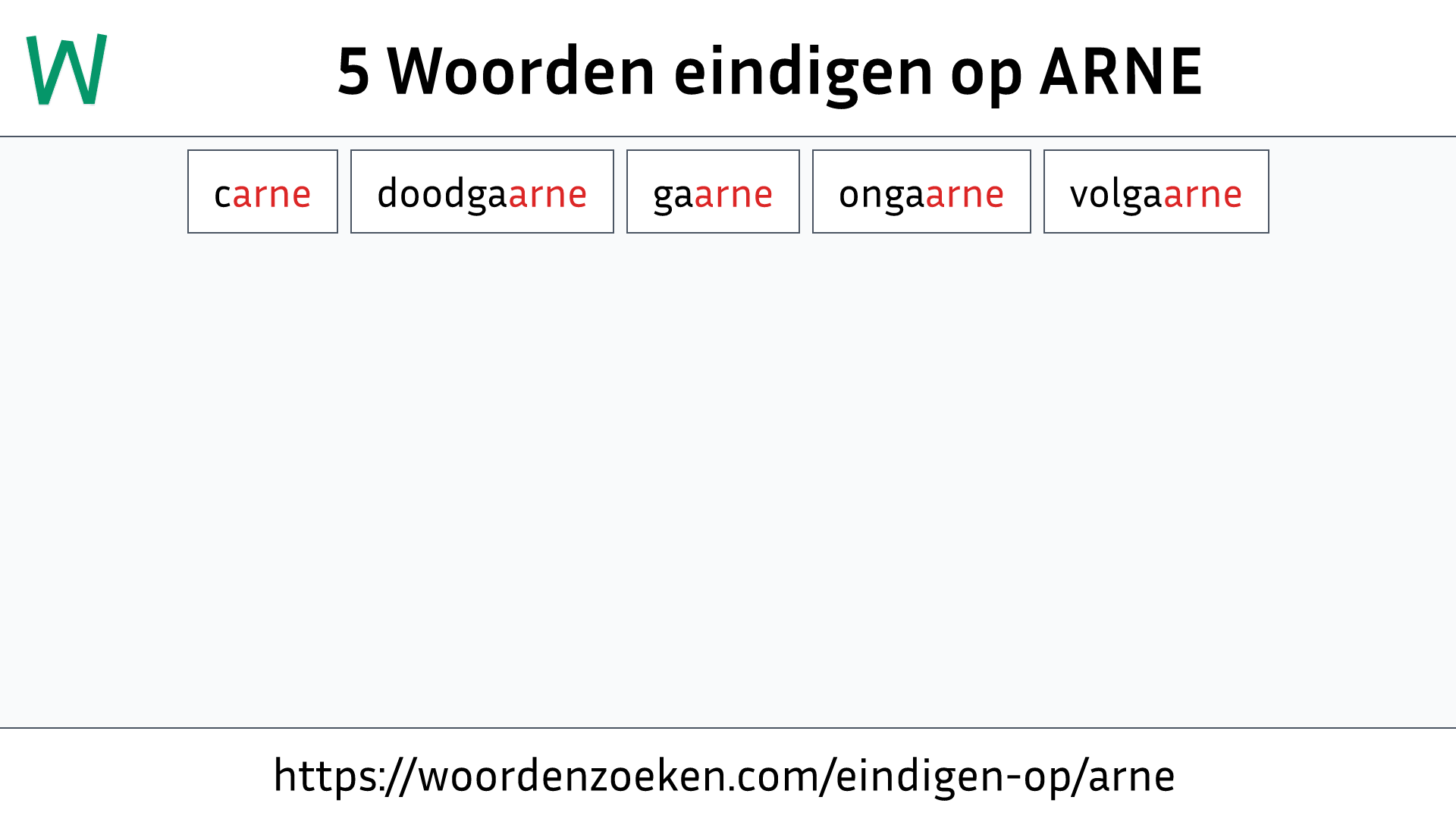 Woorden eindigen op ARNE