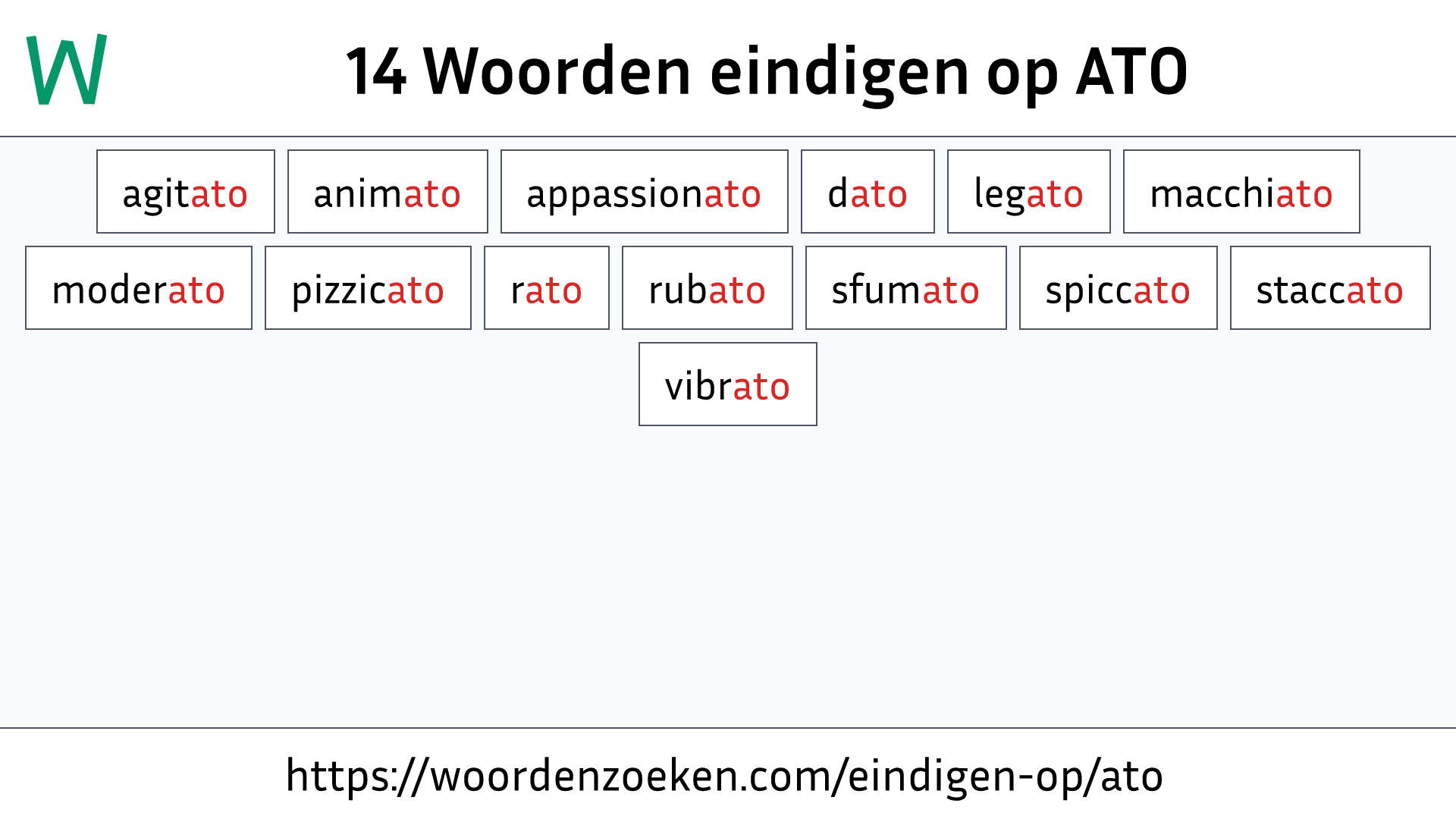 Woorden eindigen op ATO