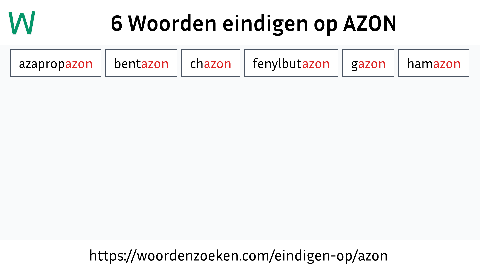 Woorden eindigen op AZON