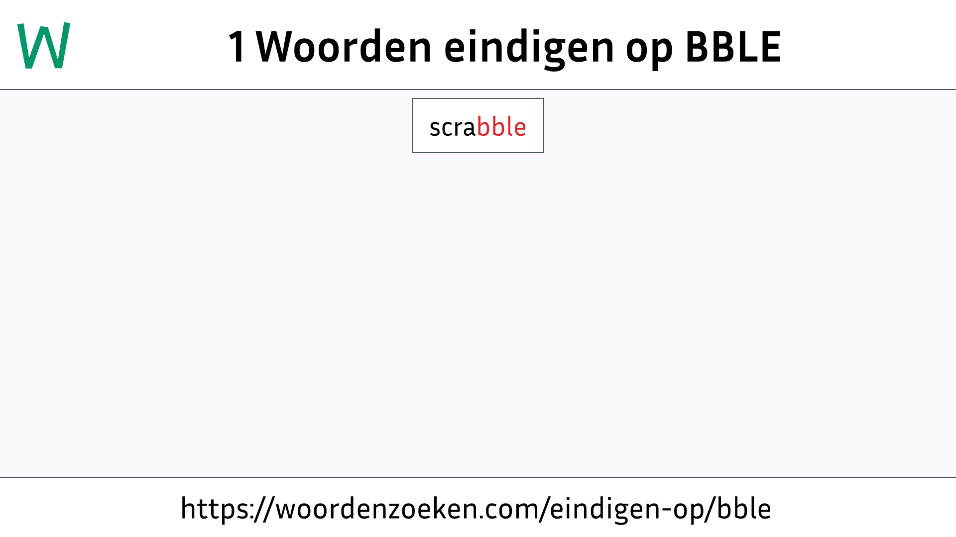 Woorden eindigen op BBLE