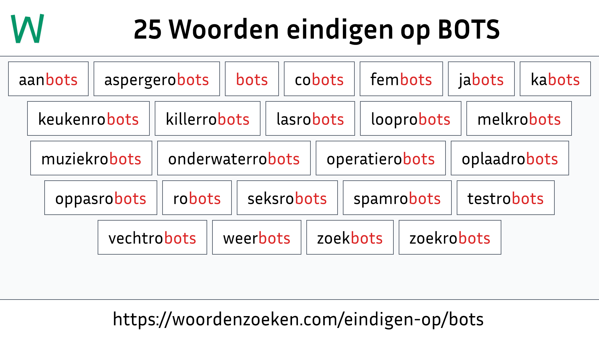 Woorden eindigen op BOTS