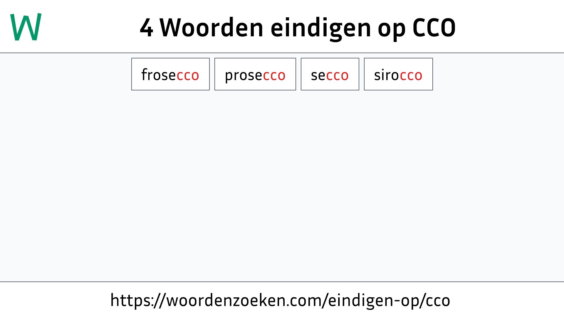 Woorden eindigen op CCO