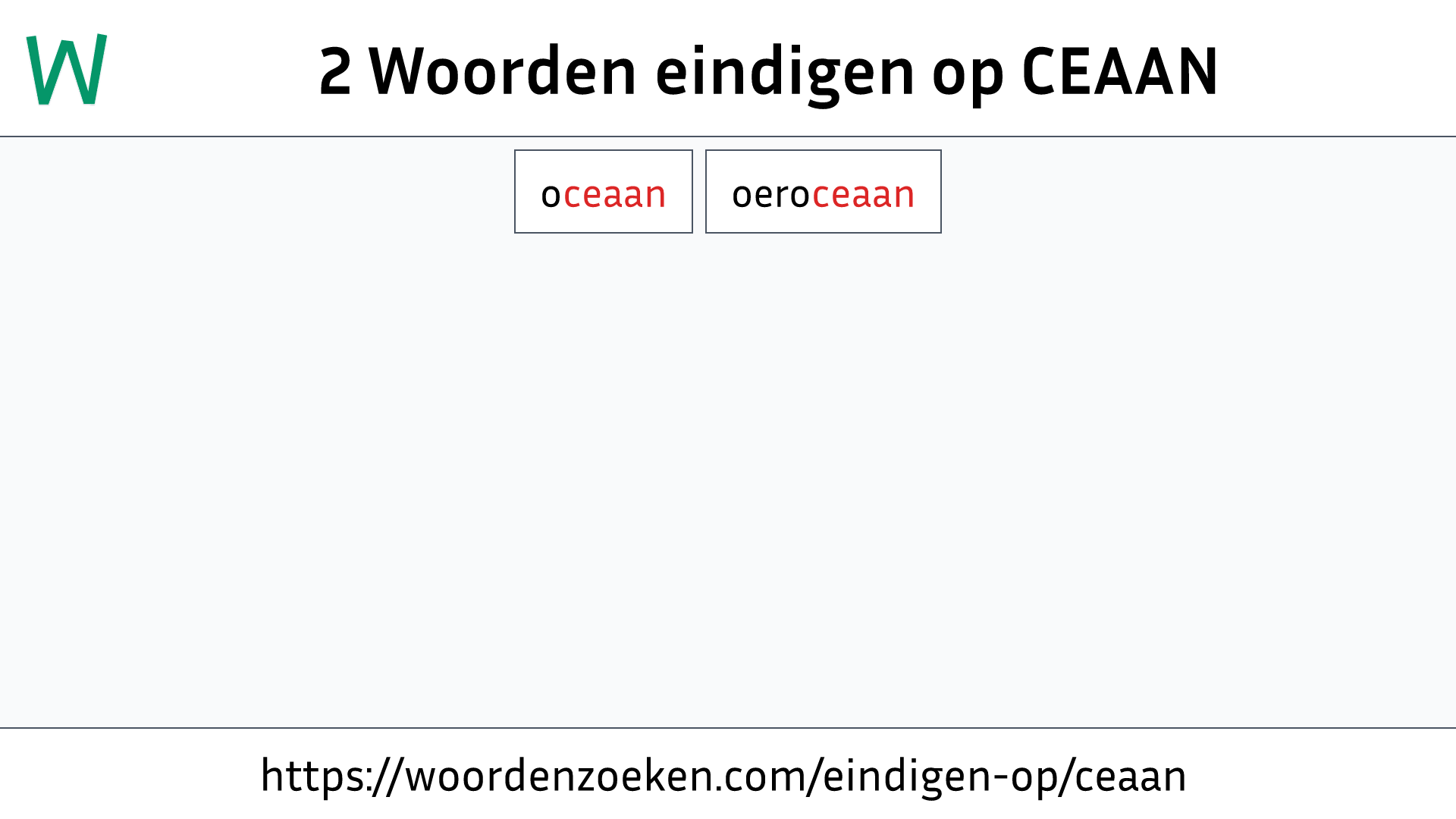 Woorden eindigen op CEAAN