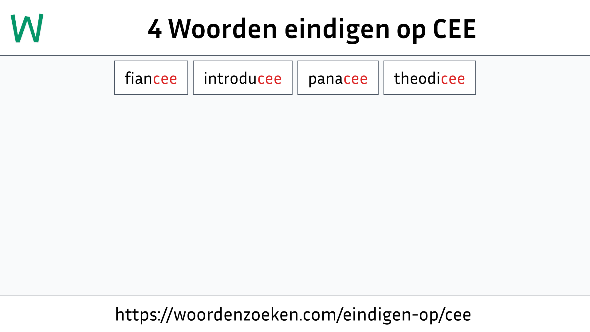 Woorden eindigen op CEE