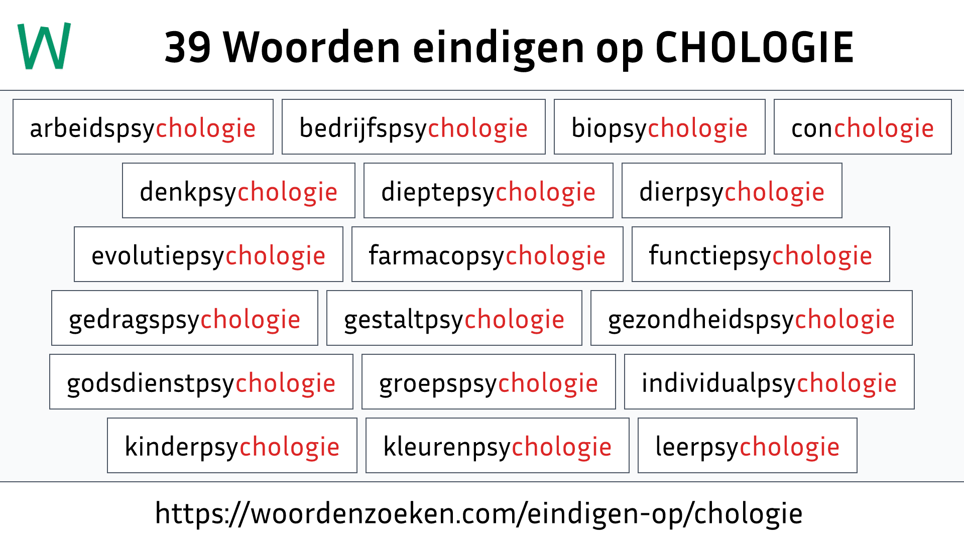 Woorden eindigen op CHOLOGIE