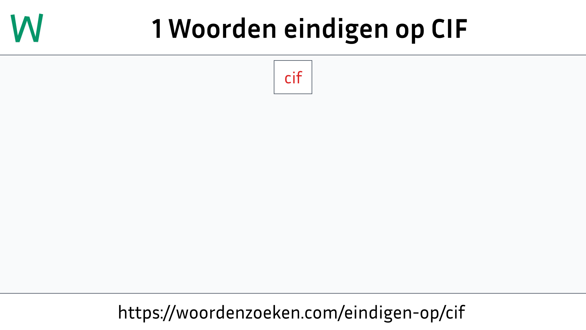 Woorden eindigen op CIF