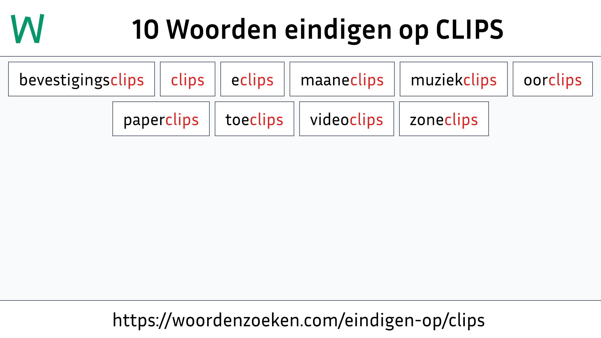 Woorden eindigen op CLIPS