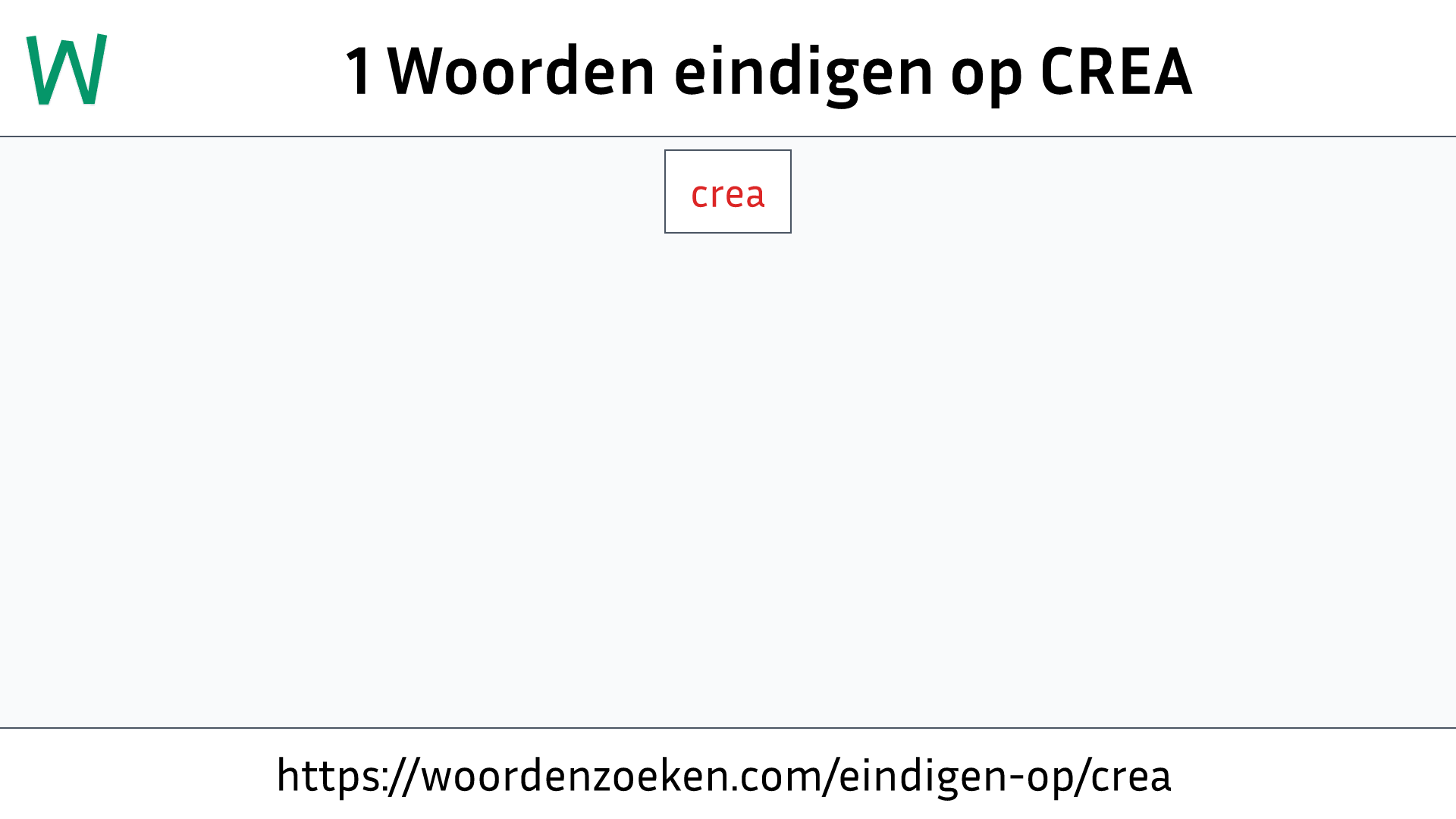 Woorden eindigen op CREA