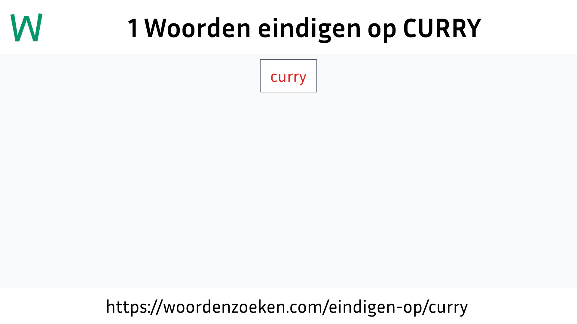 Woorden eindigen op CURRY