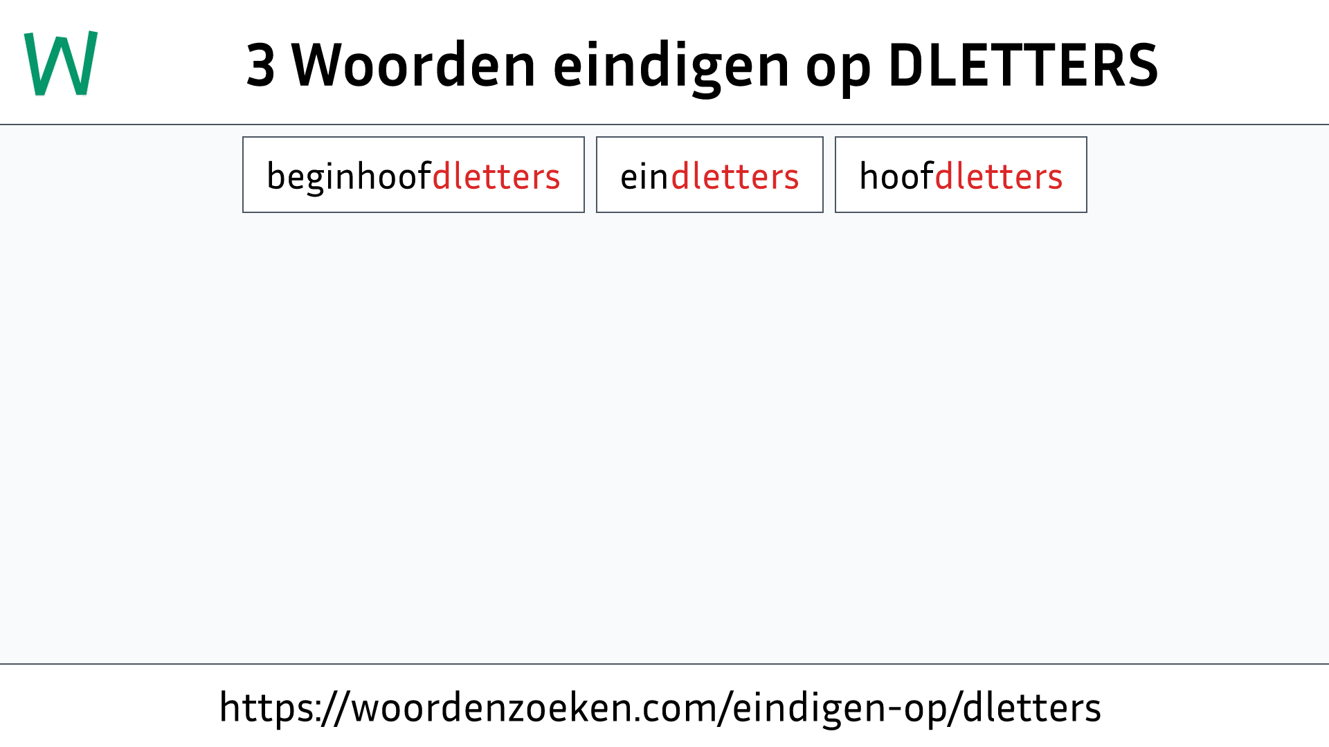 Woorden eindigen op DLETTERS