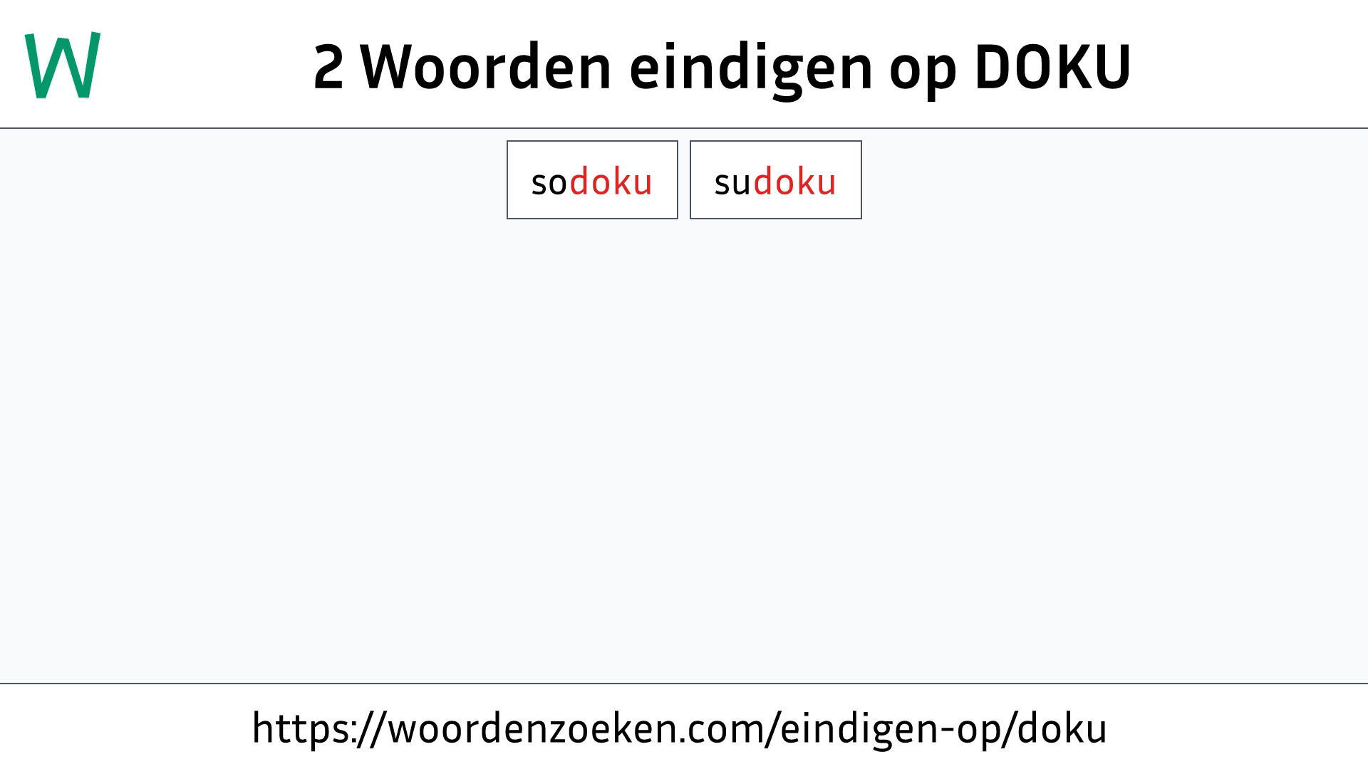 Woorden eindigen op DOKU