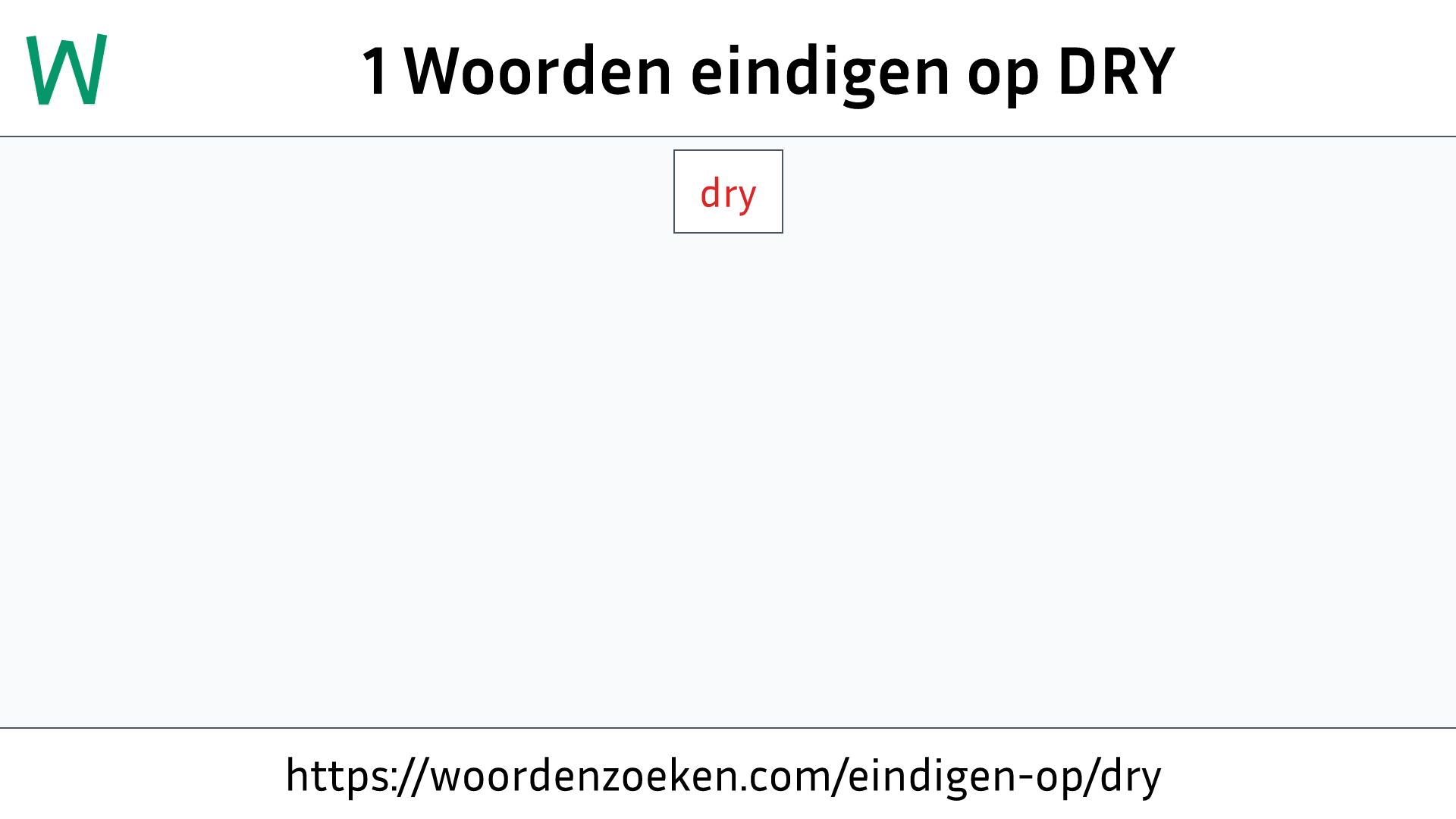 Woorden eindigen op DRY