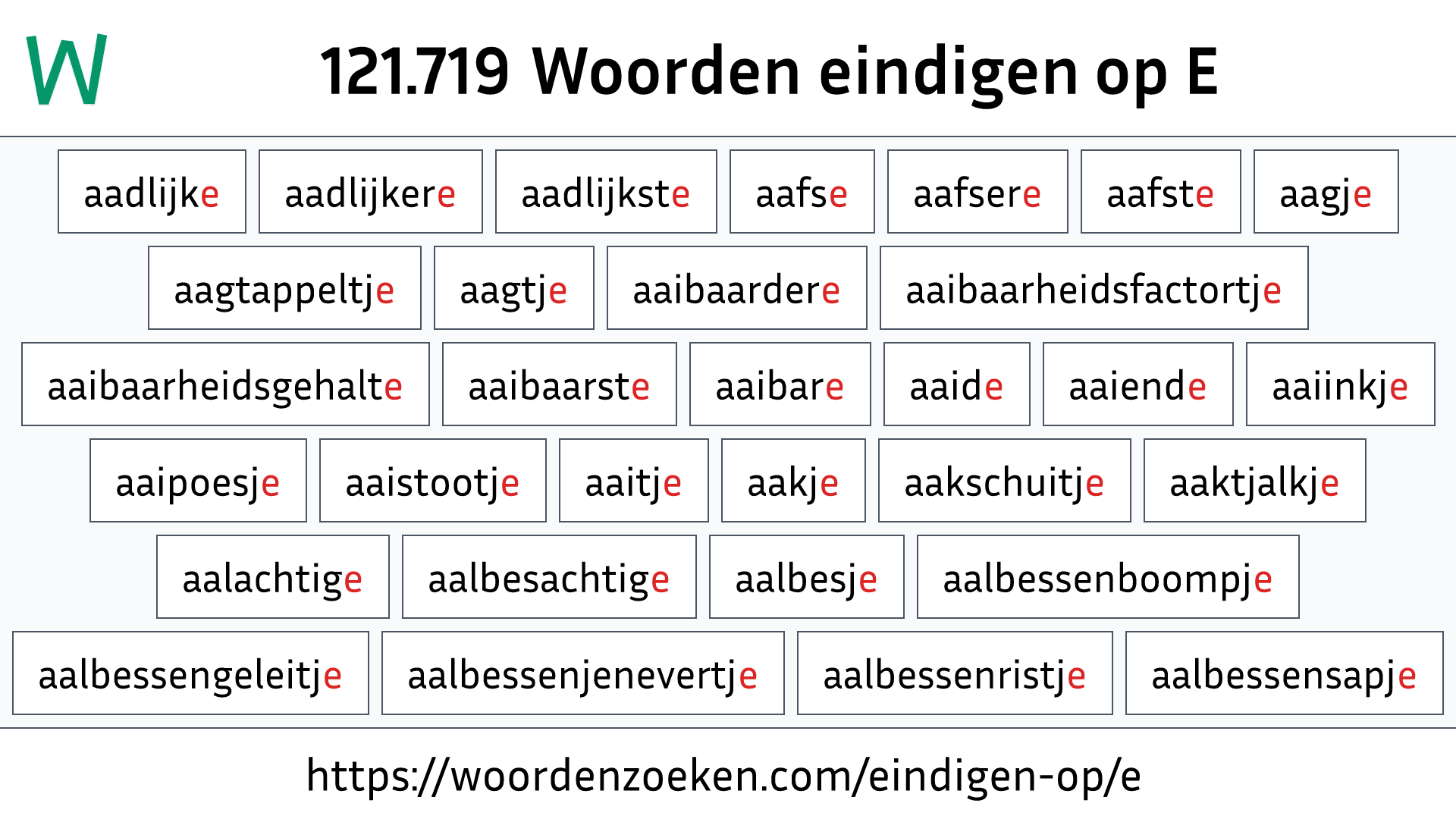 Woorden eindigen op E