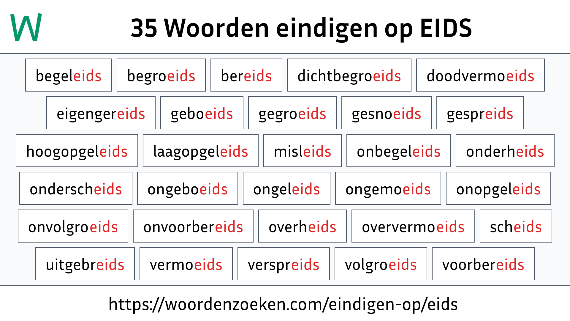 Woorden eindigen op EIDS