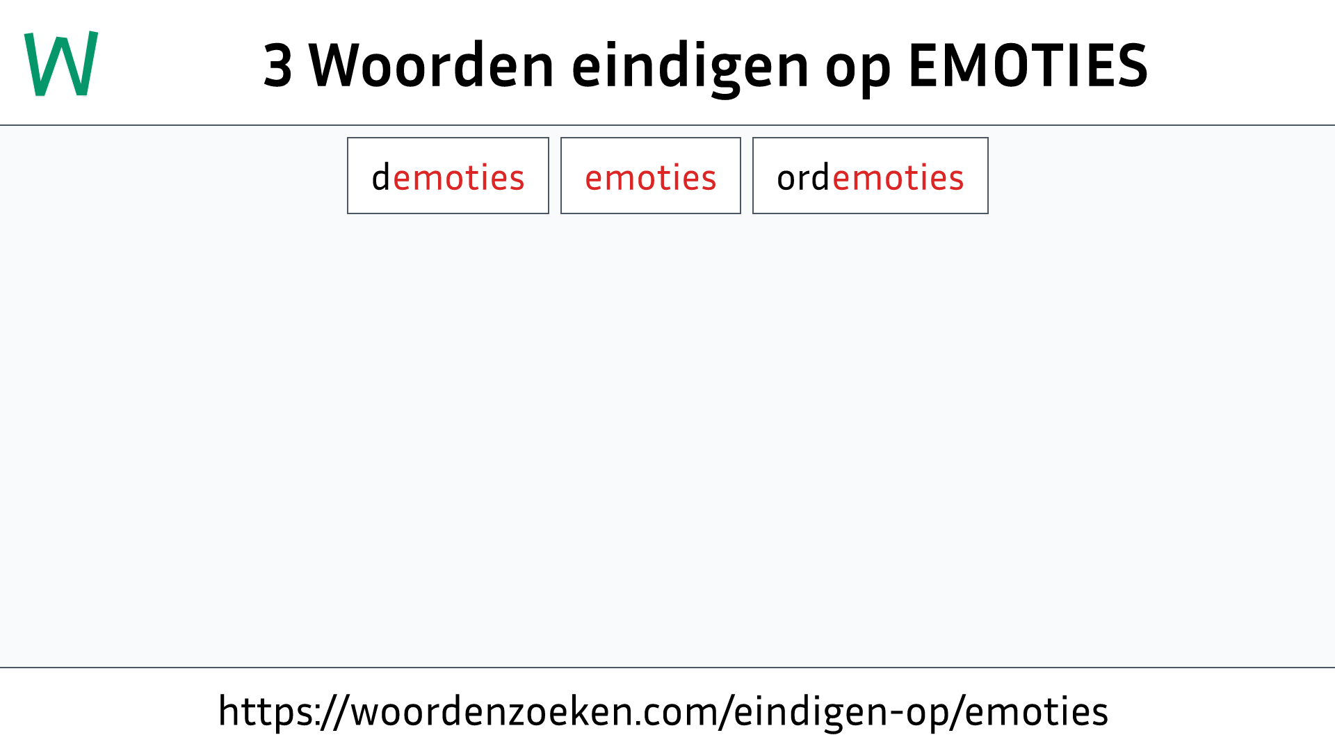 Woorden eindigen op EMOTIES