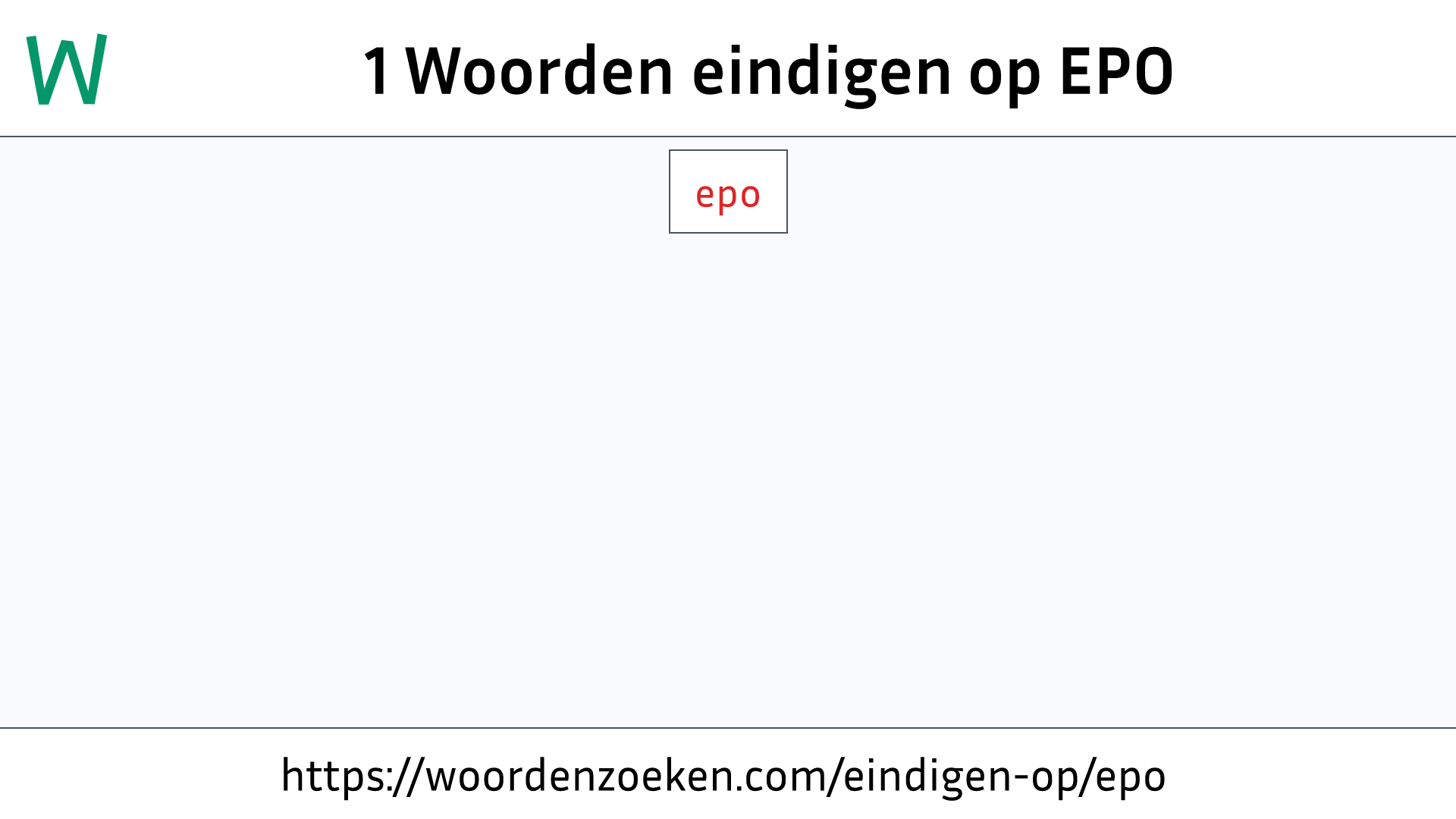 Woorden eindigen op EPO