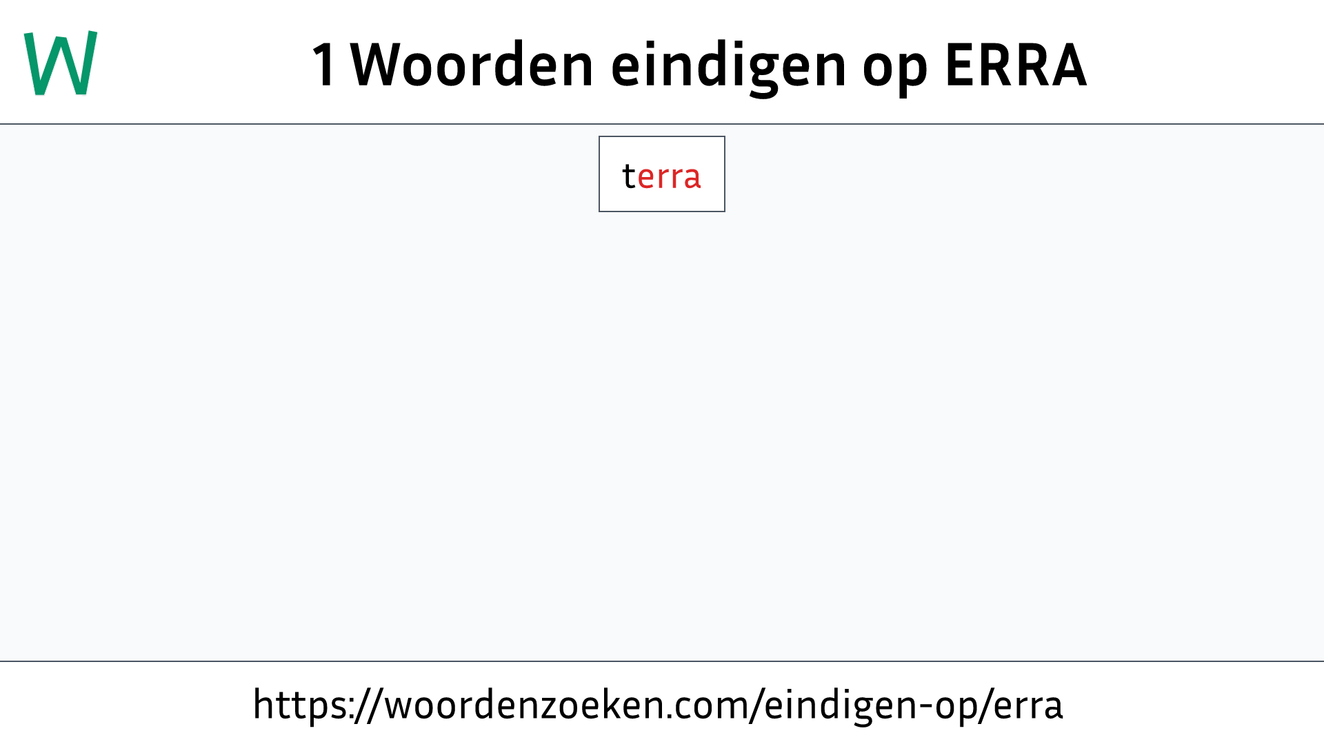 Woorden eindigen op ERRA