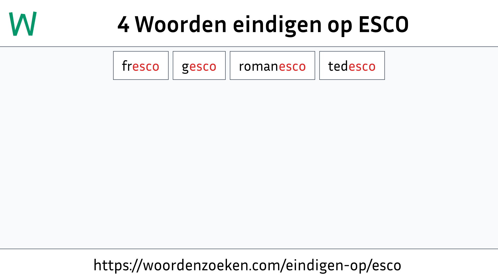 Woorden eindigen op ESCO