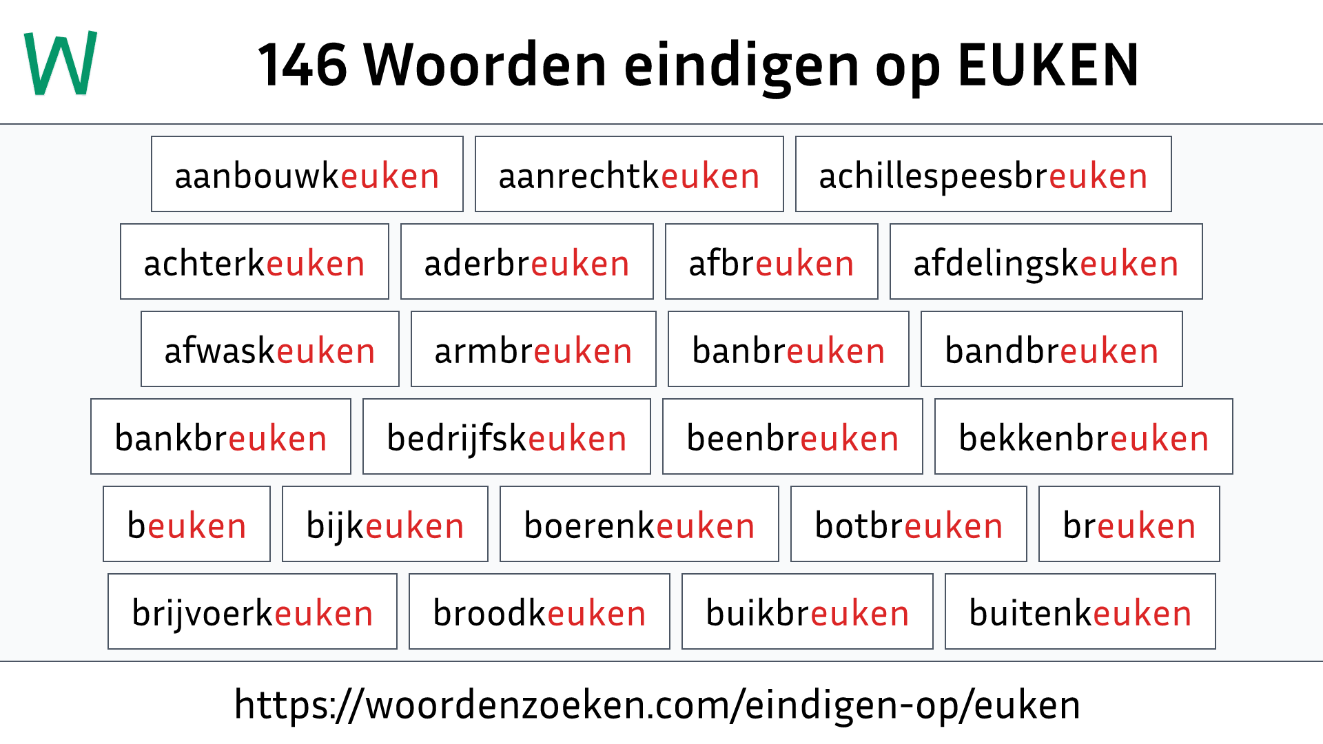 Woorden eindigen op EUKEN