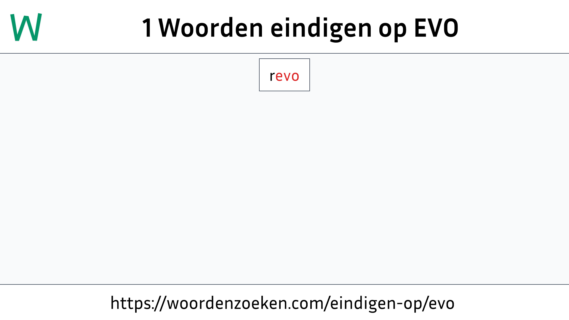 Woorden eindigen op EVO