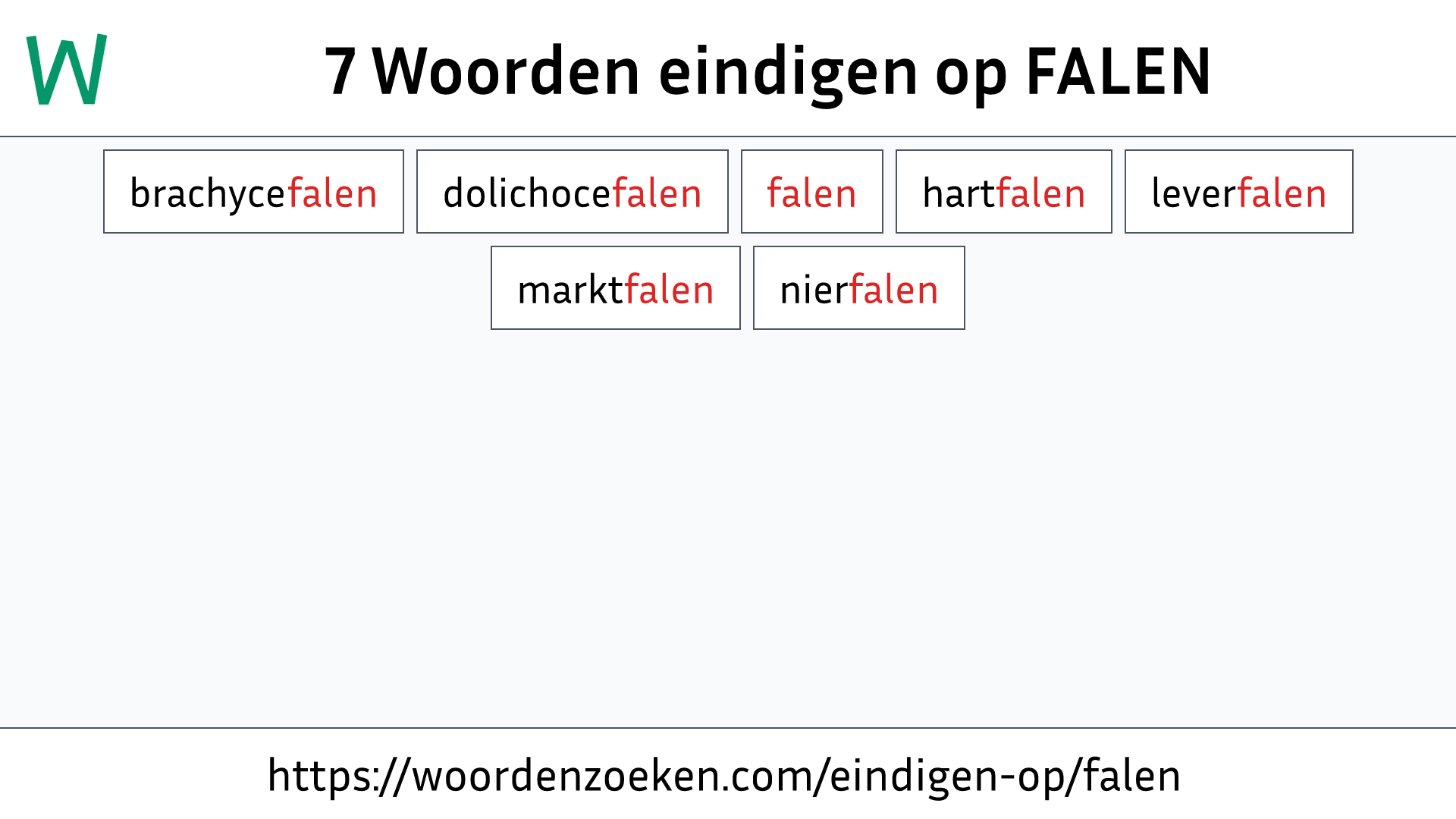 Woorden eindigen op FALEN