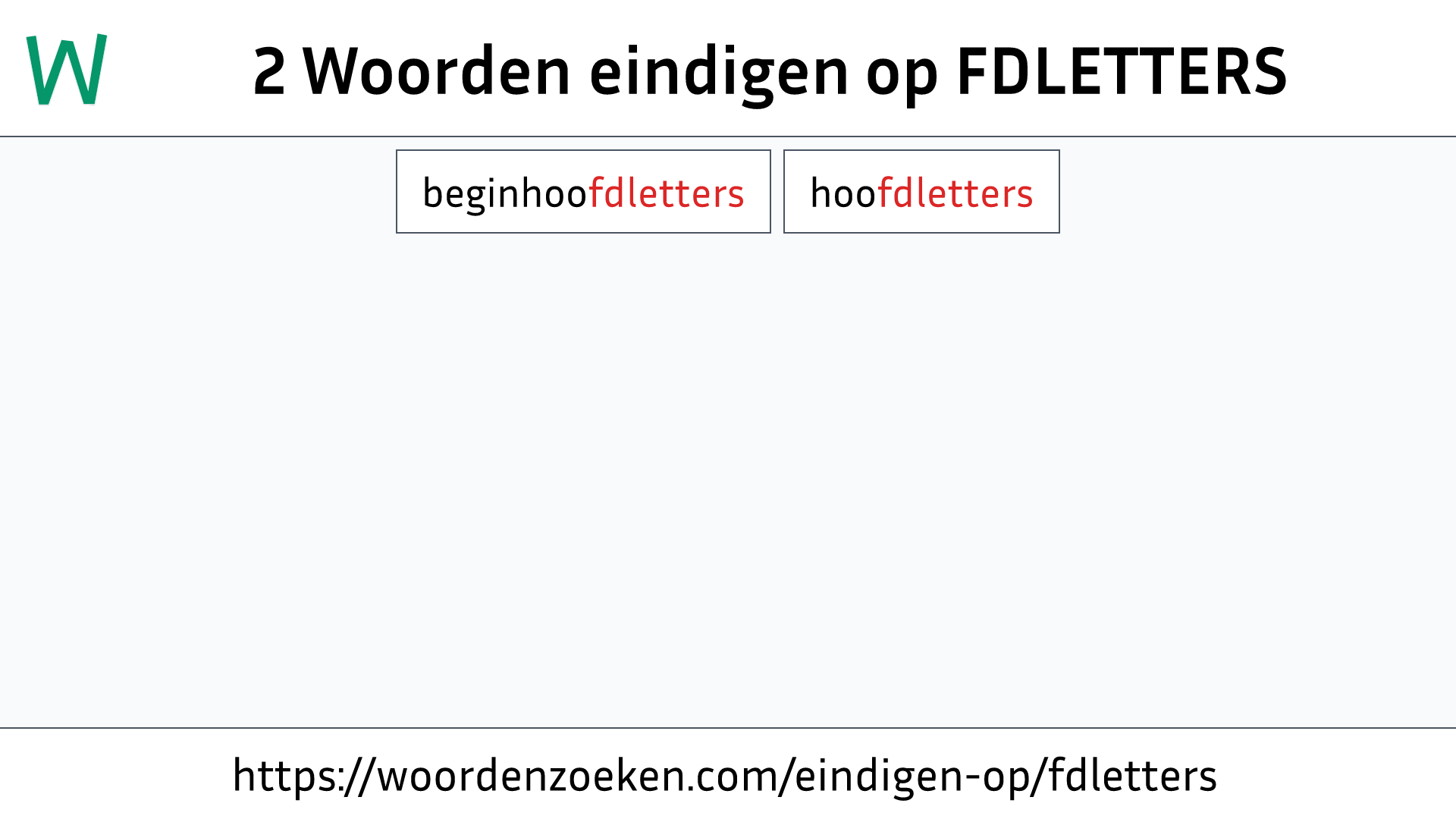 Woorden eindigen op FDLETTERS