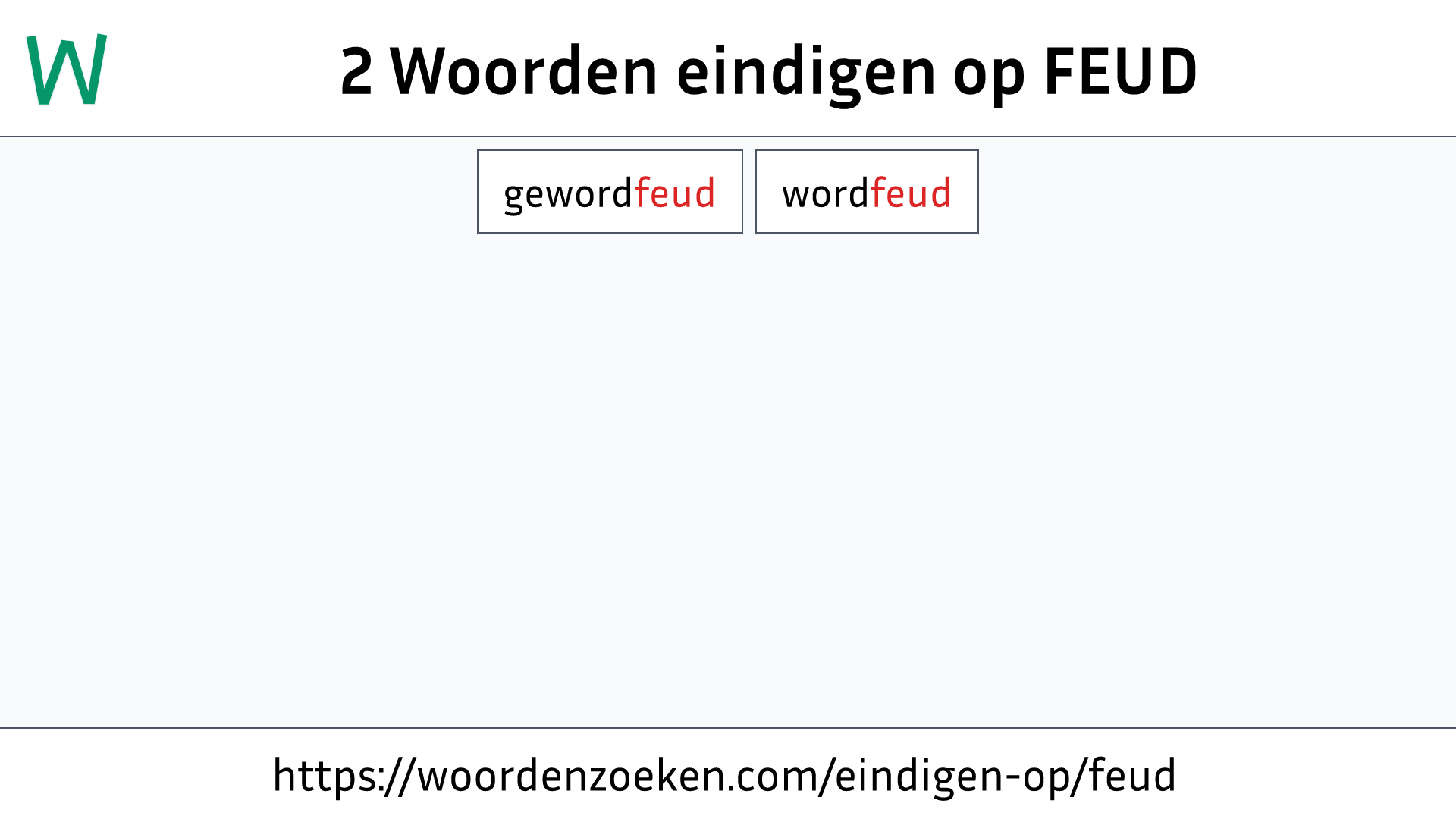 Woorden eindigen op FEUD