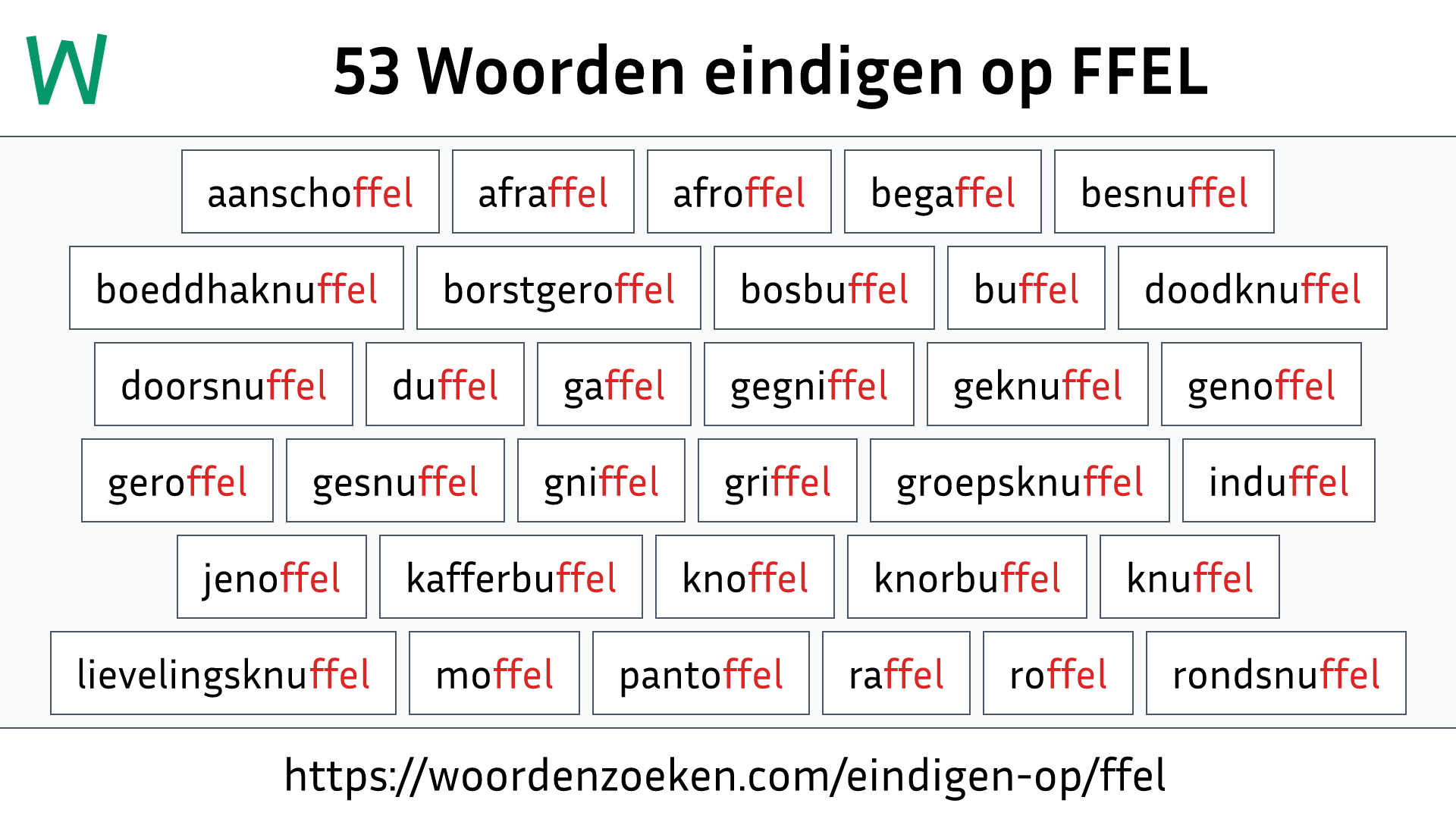 Woorden eindigen op FFEL