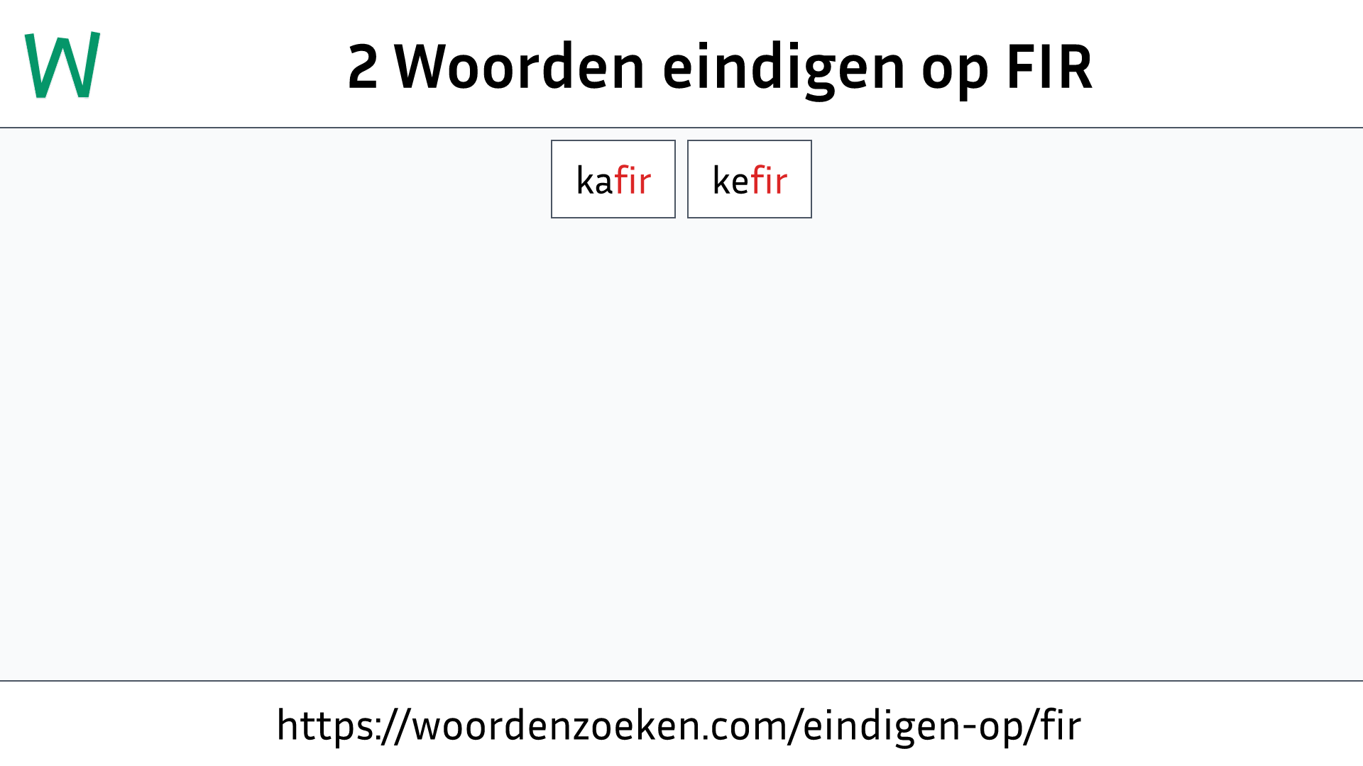 Woorden eindigen op FIR