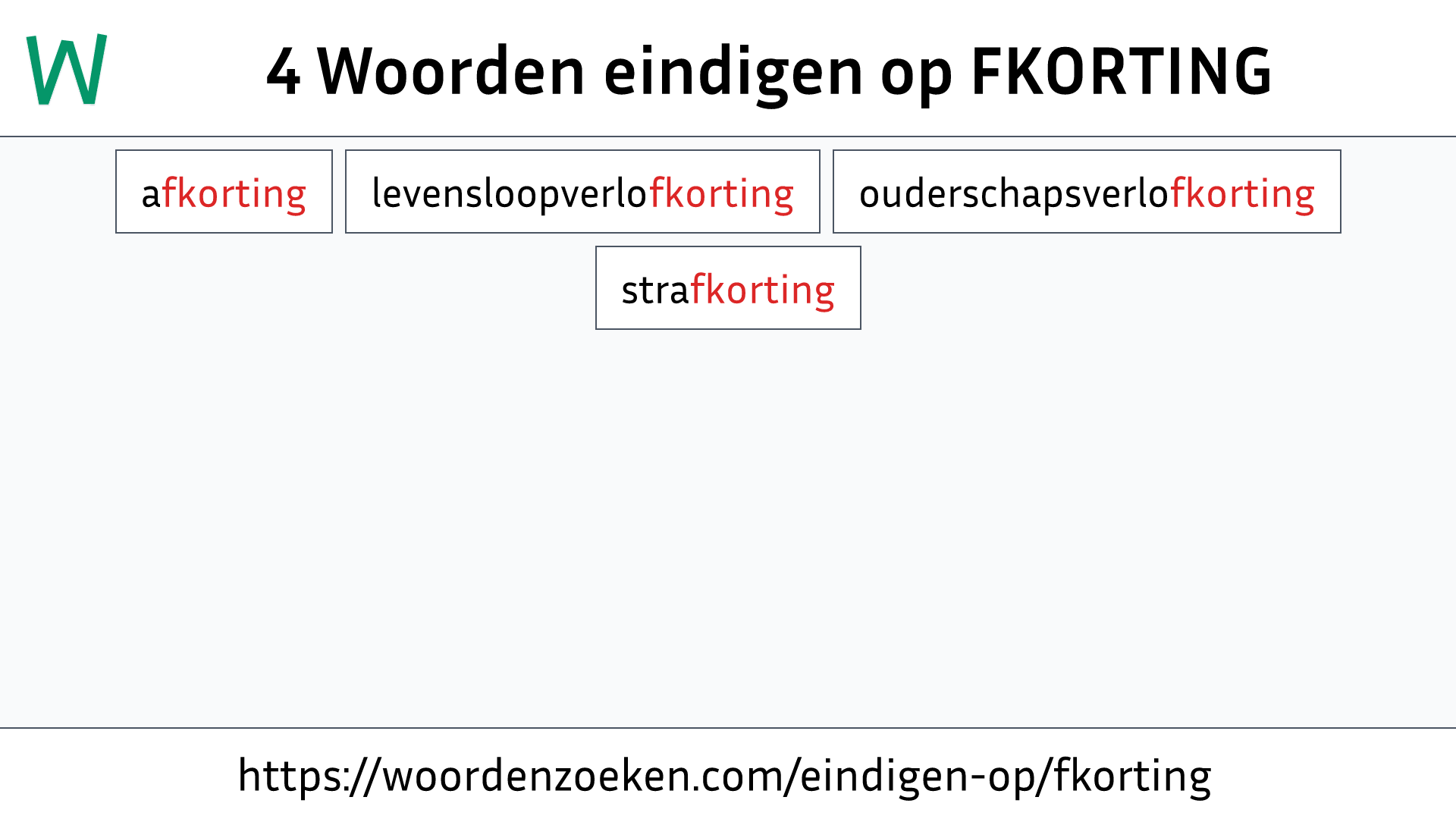 Woorden eindigen op FKORTING