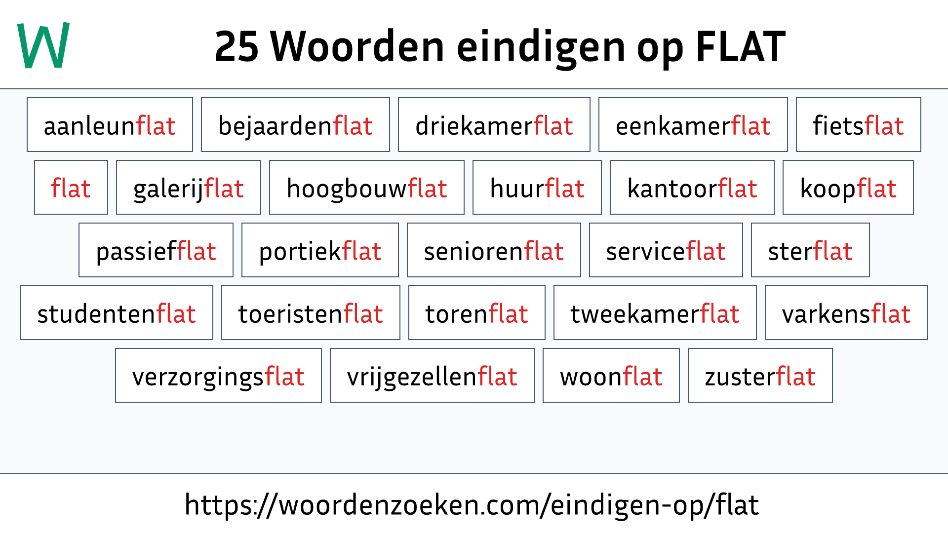 Woorden eindigen op FLAT